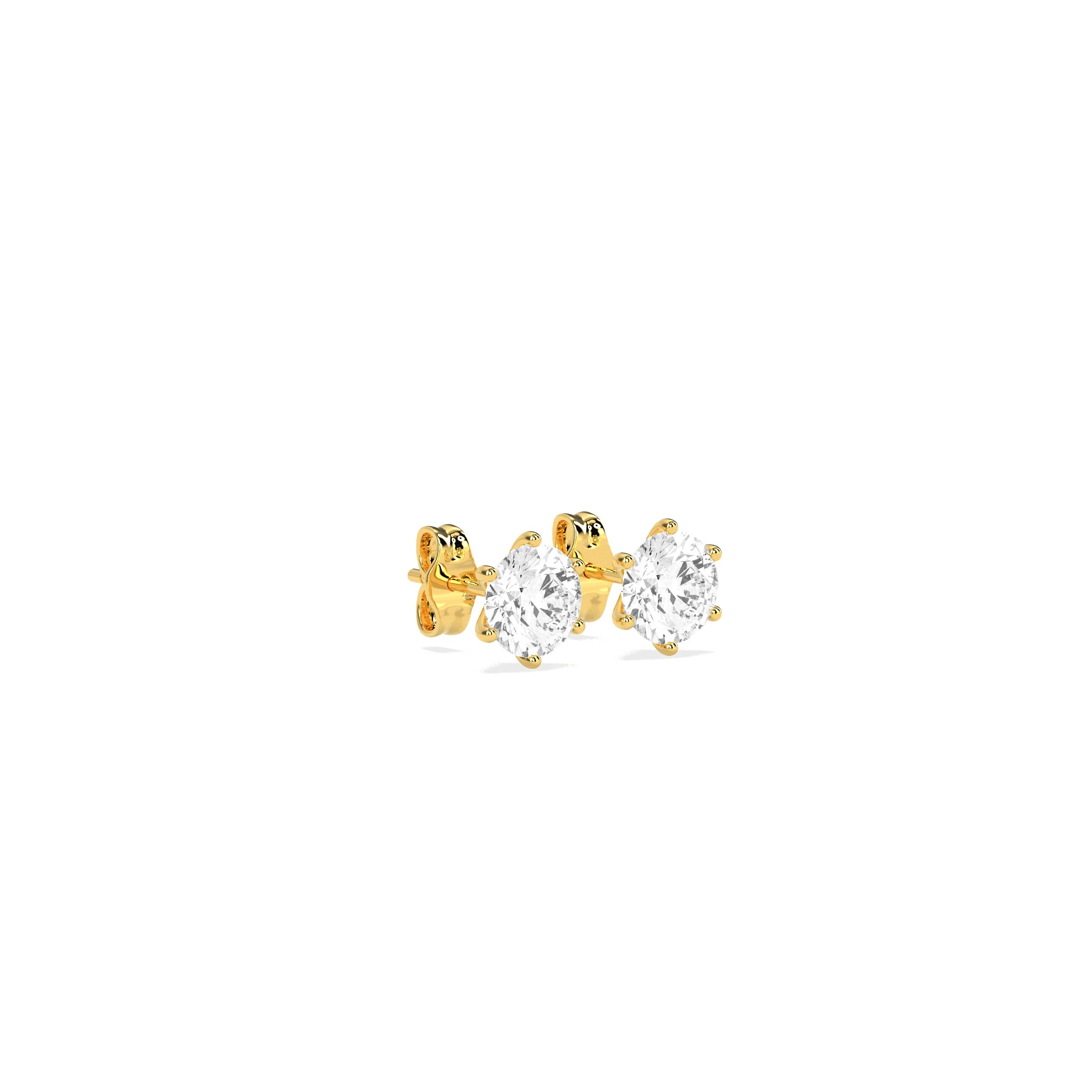Elegant Solitaire 6-Prong Stud Earrings - Godahari Dev Jewells
