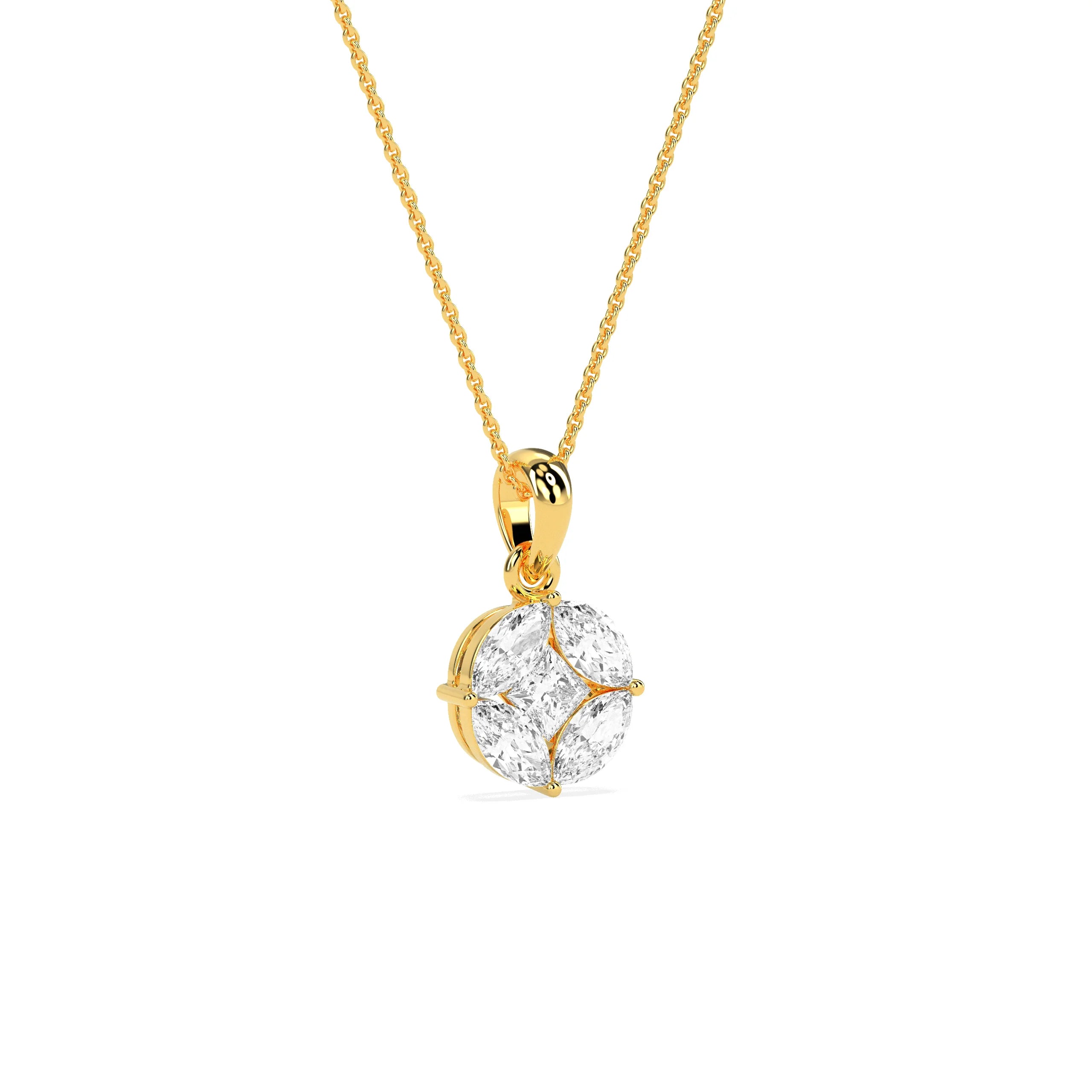 Stunning Marq  Princess Shape Diamond Pendant - Godahari Dev Jewells