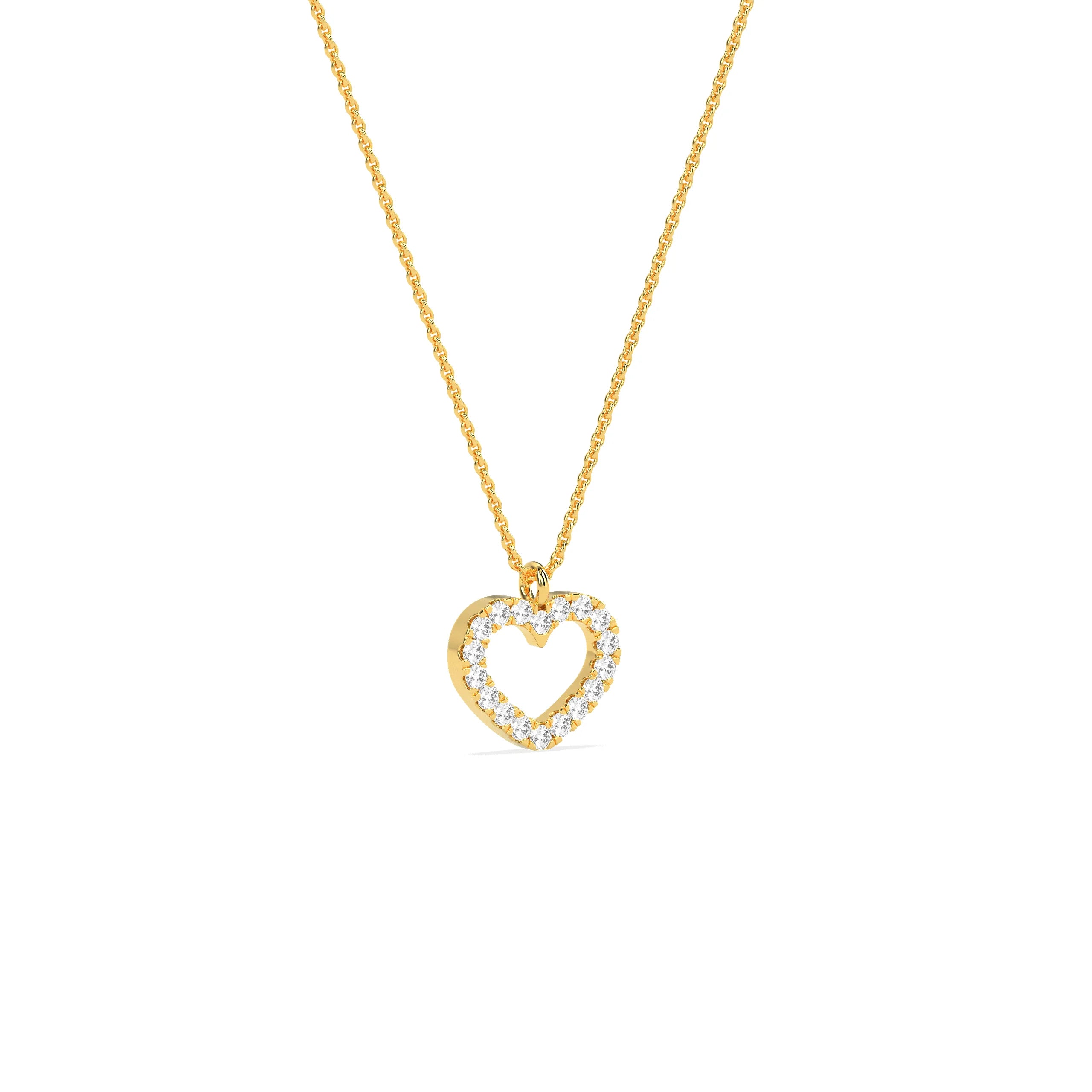 Romantic Round Diamond Heart Pendant - Godahari Dev Jewells