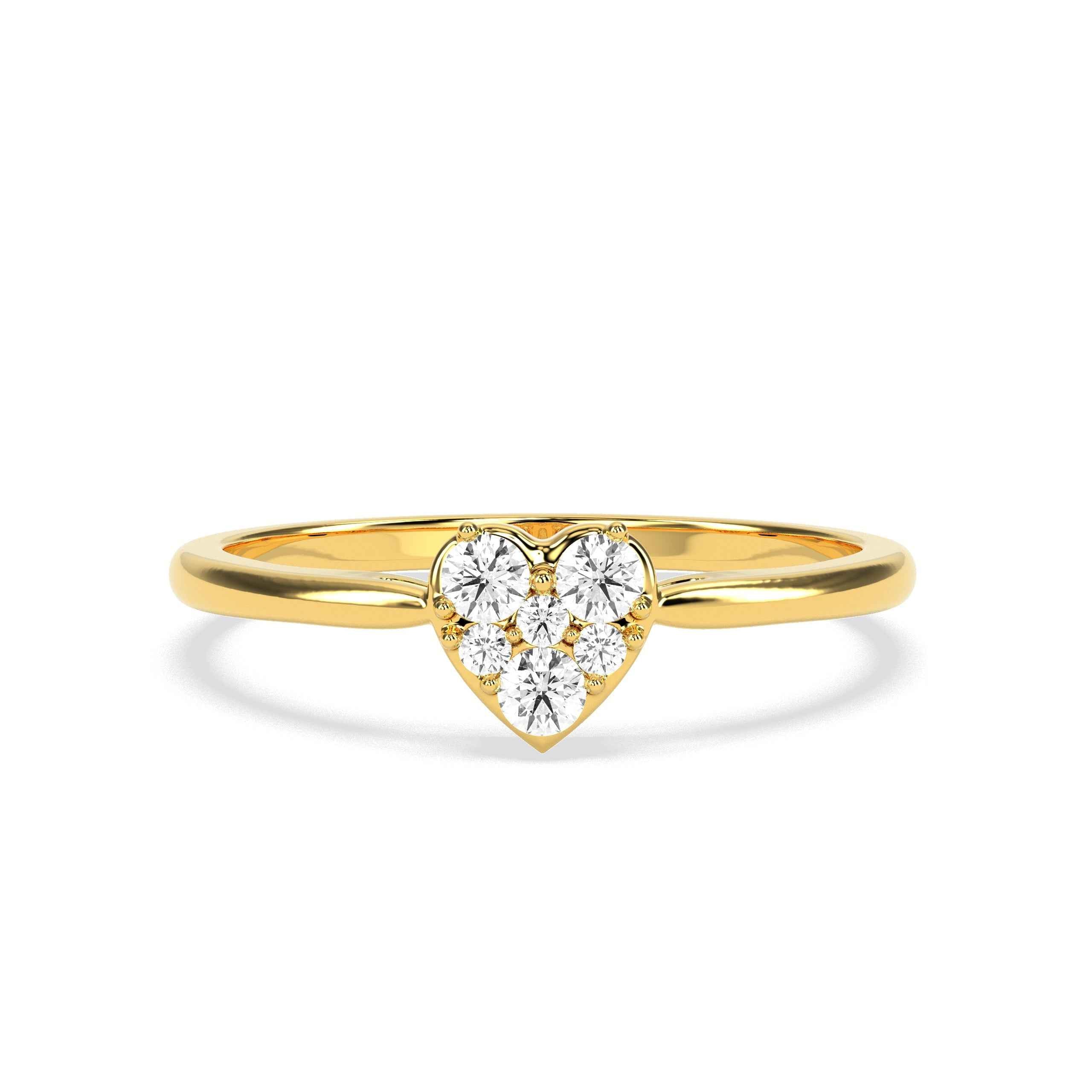 0.17 Ct Heart Cluster Diamond Ring - GodahariDev Jewells