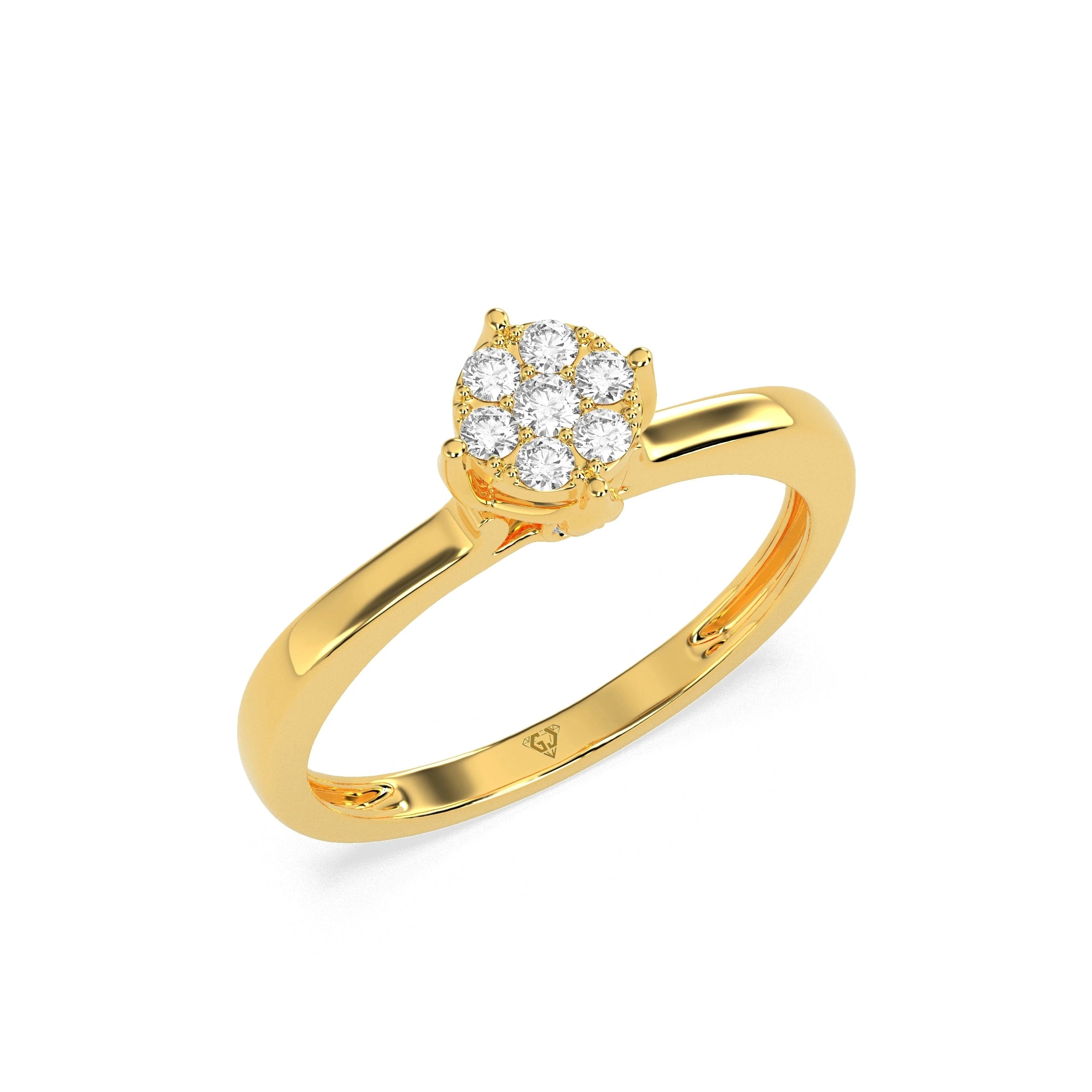 0.17 CT Precious Petals Diamond RING - Godahari Dev Jewells