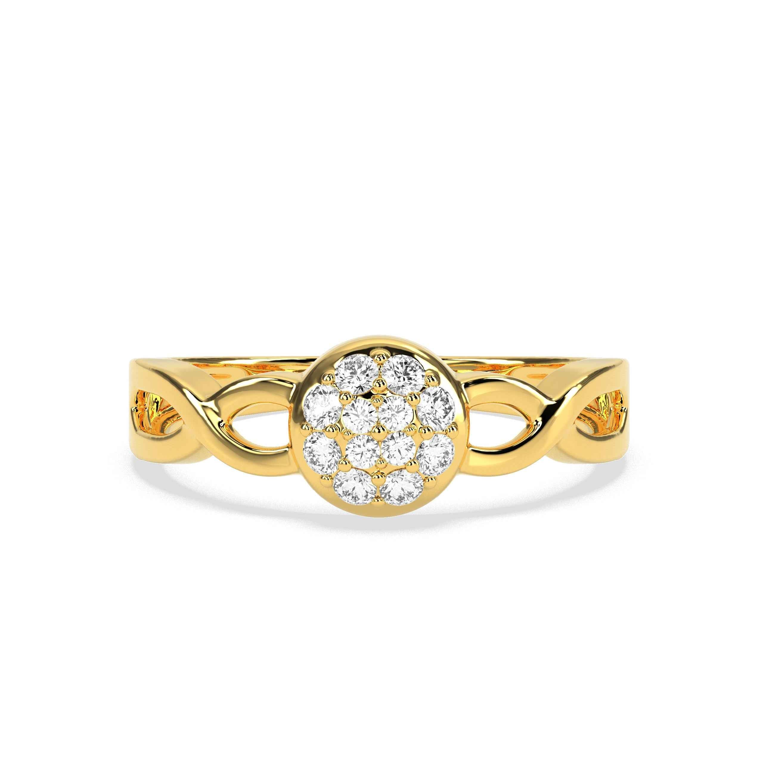0.21 CT Cluster Round Diamond Ring - GodahariDev Jewells