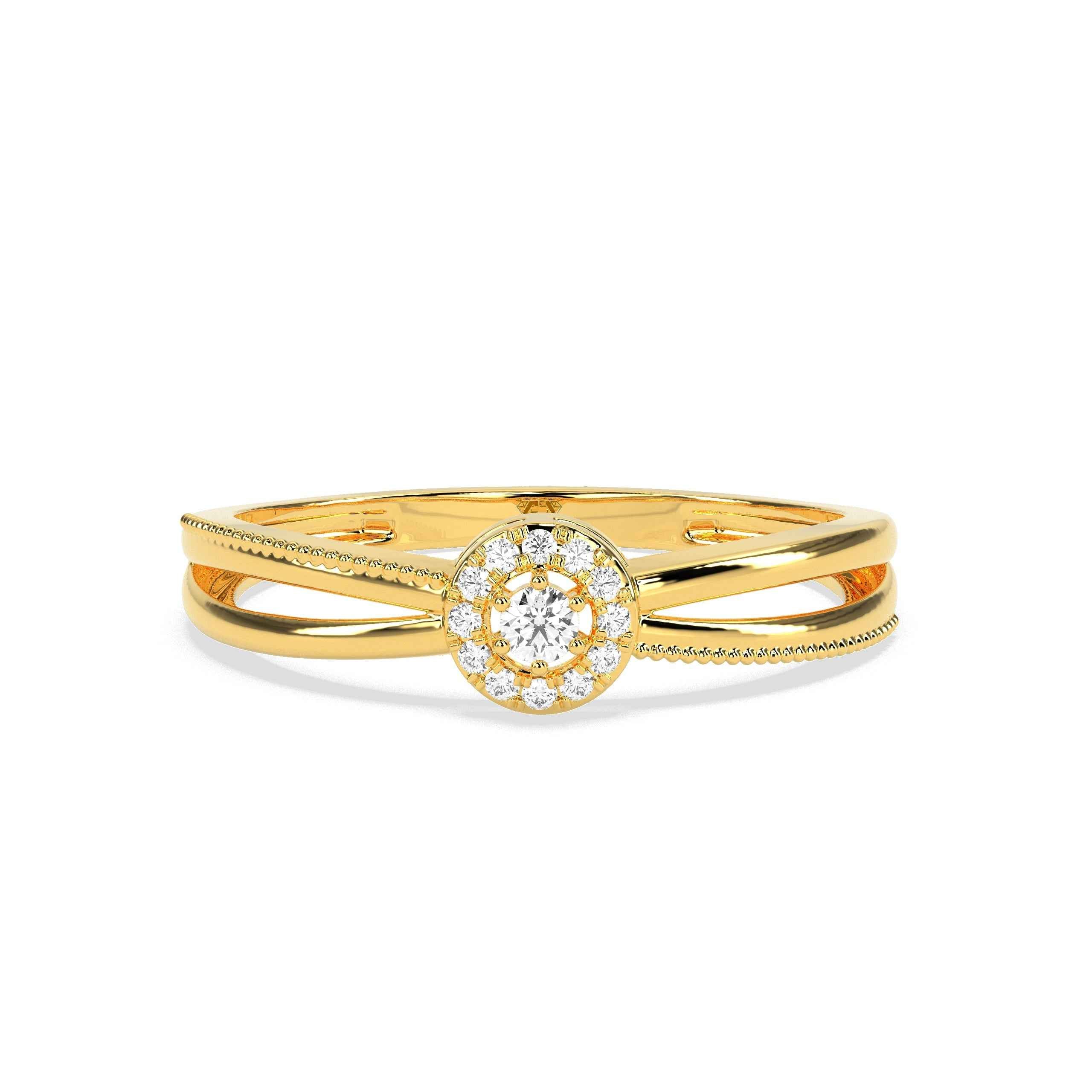 0.07 CT Solitaire Round Diamond Ring - GodahariDev Jewells