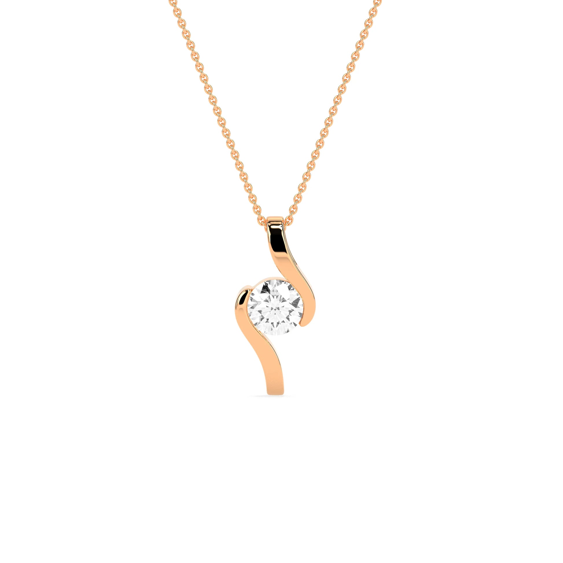 Round Solitaire  Diamond Pendant