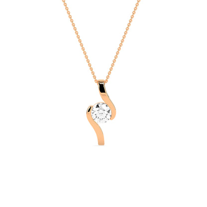 Round Solitaire  Diamond Pendant