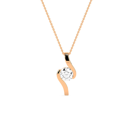Round Solitaire  Diamond Pendant