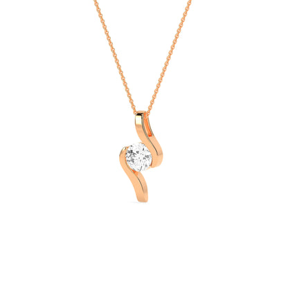 Round Solitaire  Diamond Pendant