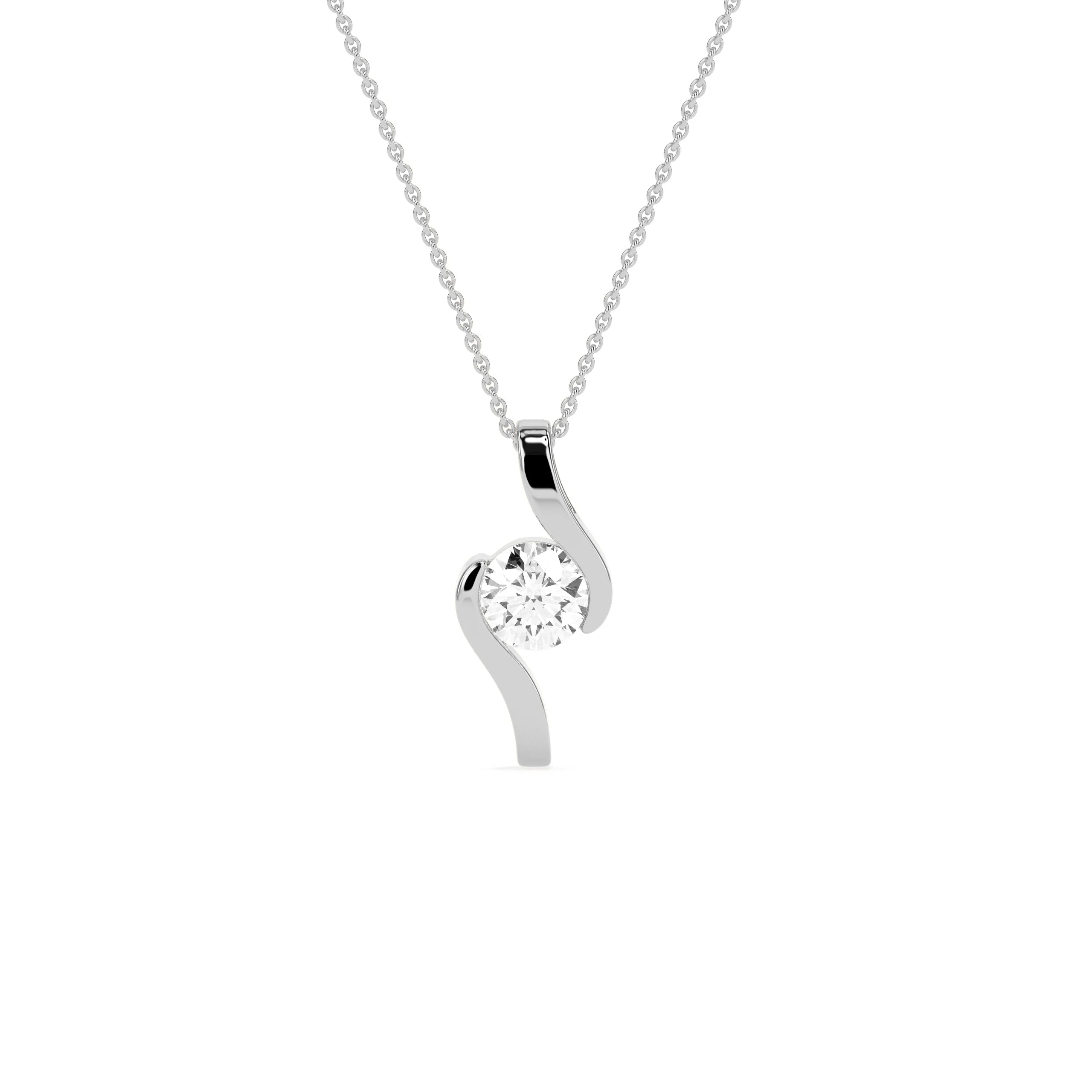 Round Solitaire  Diamond Pendant