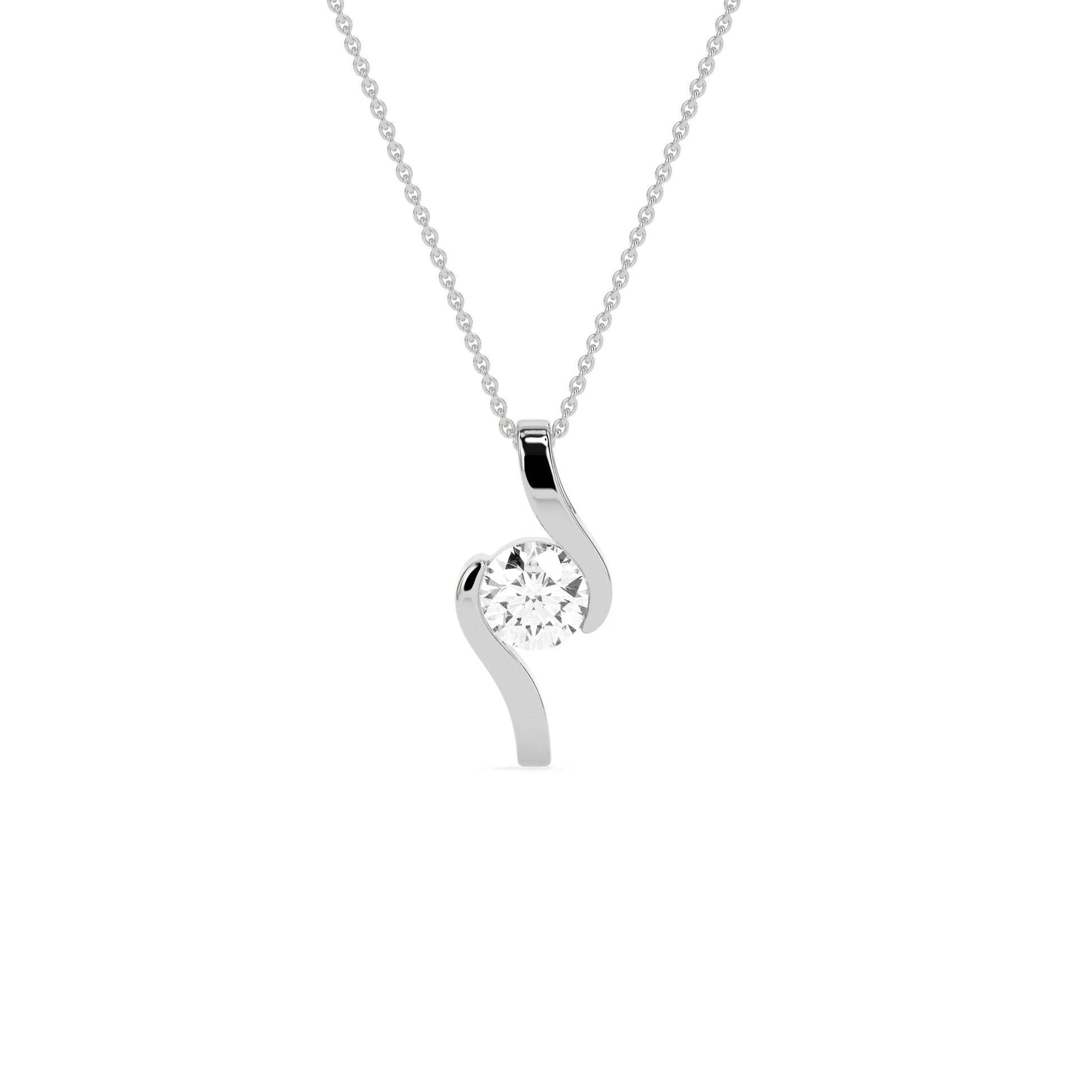 Round Solitaire  Diamond Pendant