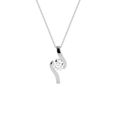 Round Solitaire  Diamond Pendant