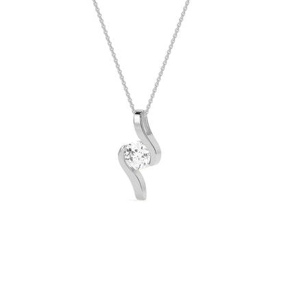 Round Solitaire  Diamond Pendant