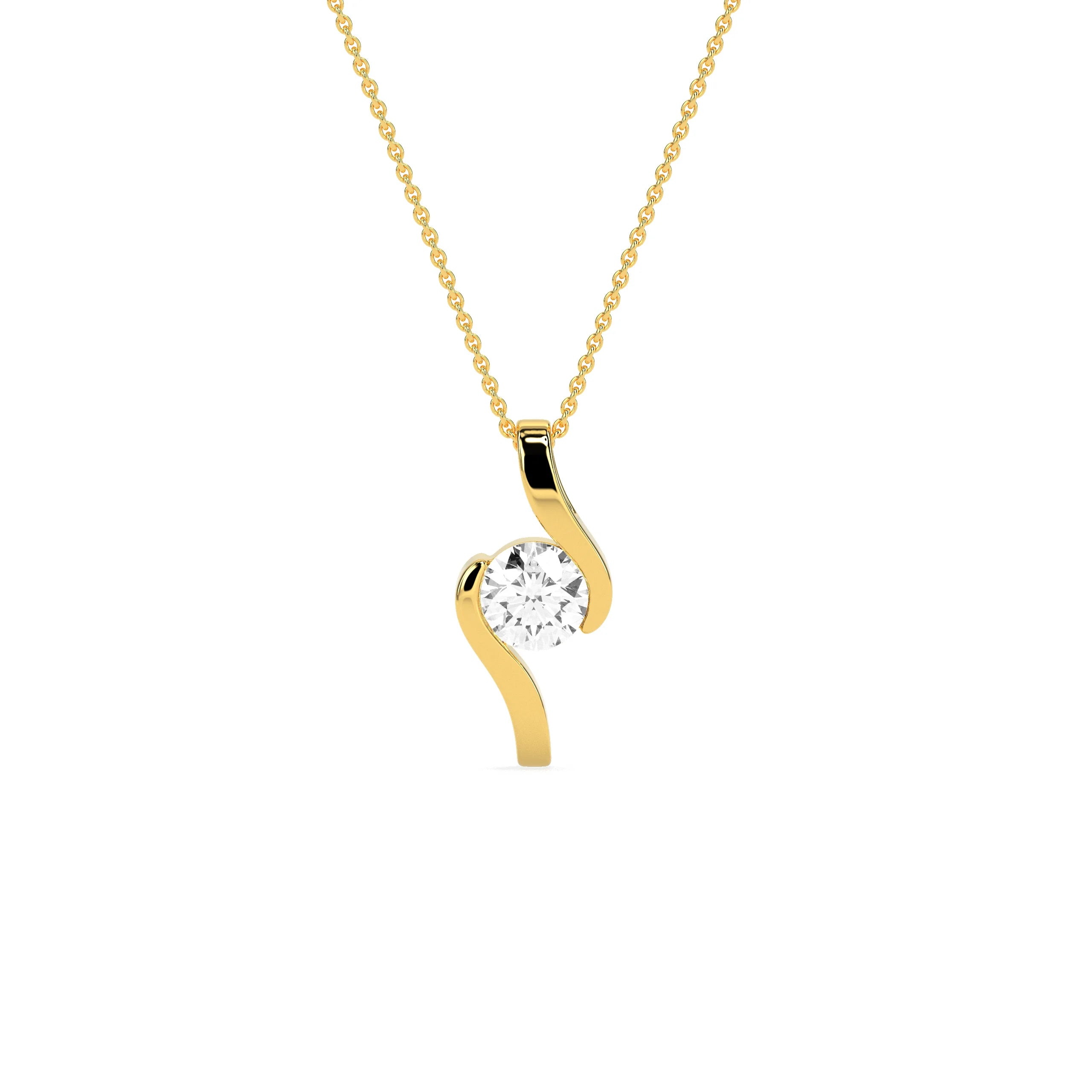 Round Solitaire  Diamond Pendant