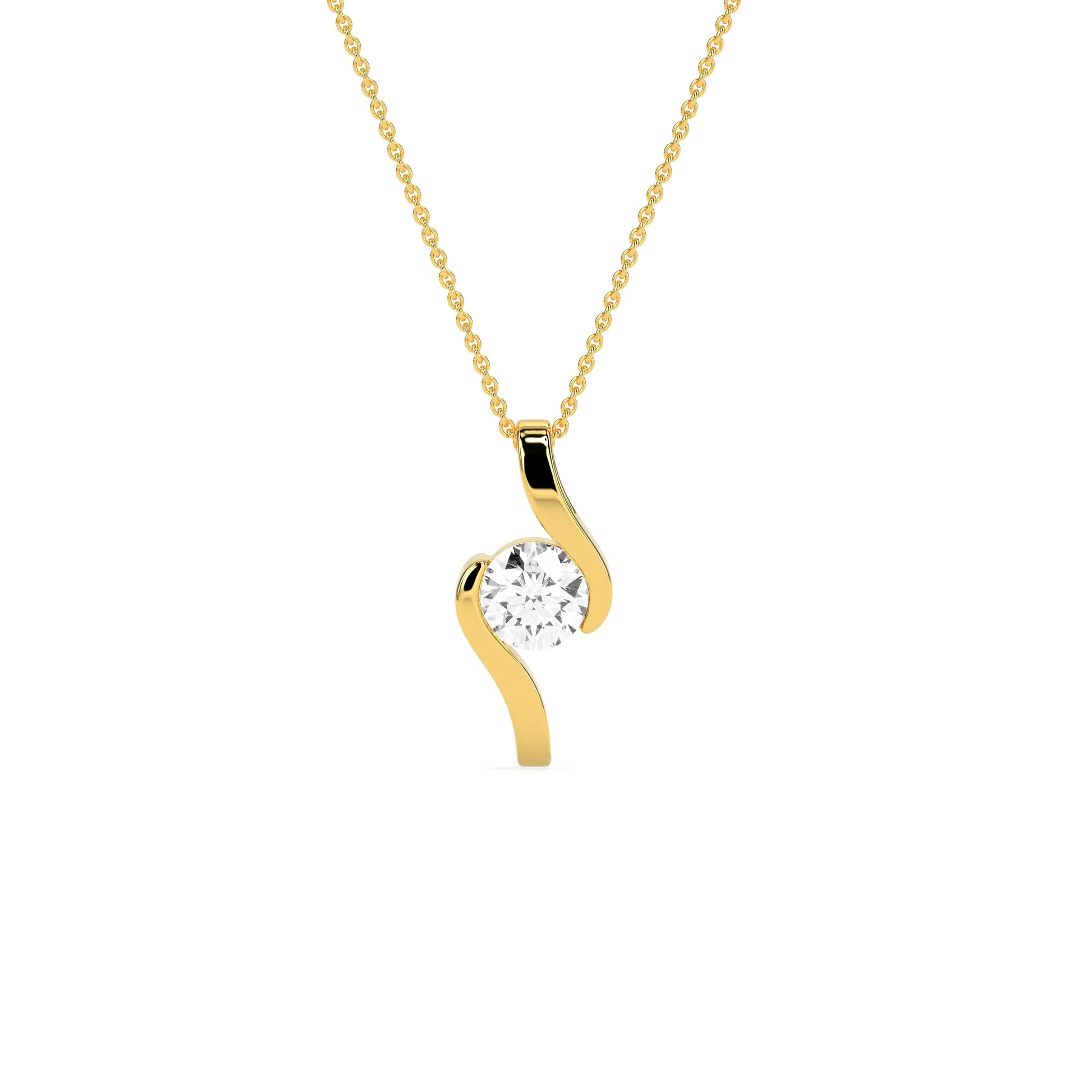 Round Solitaire  Diamond Pendant