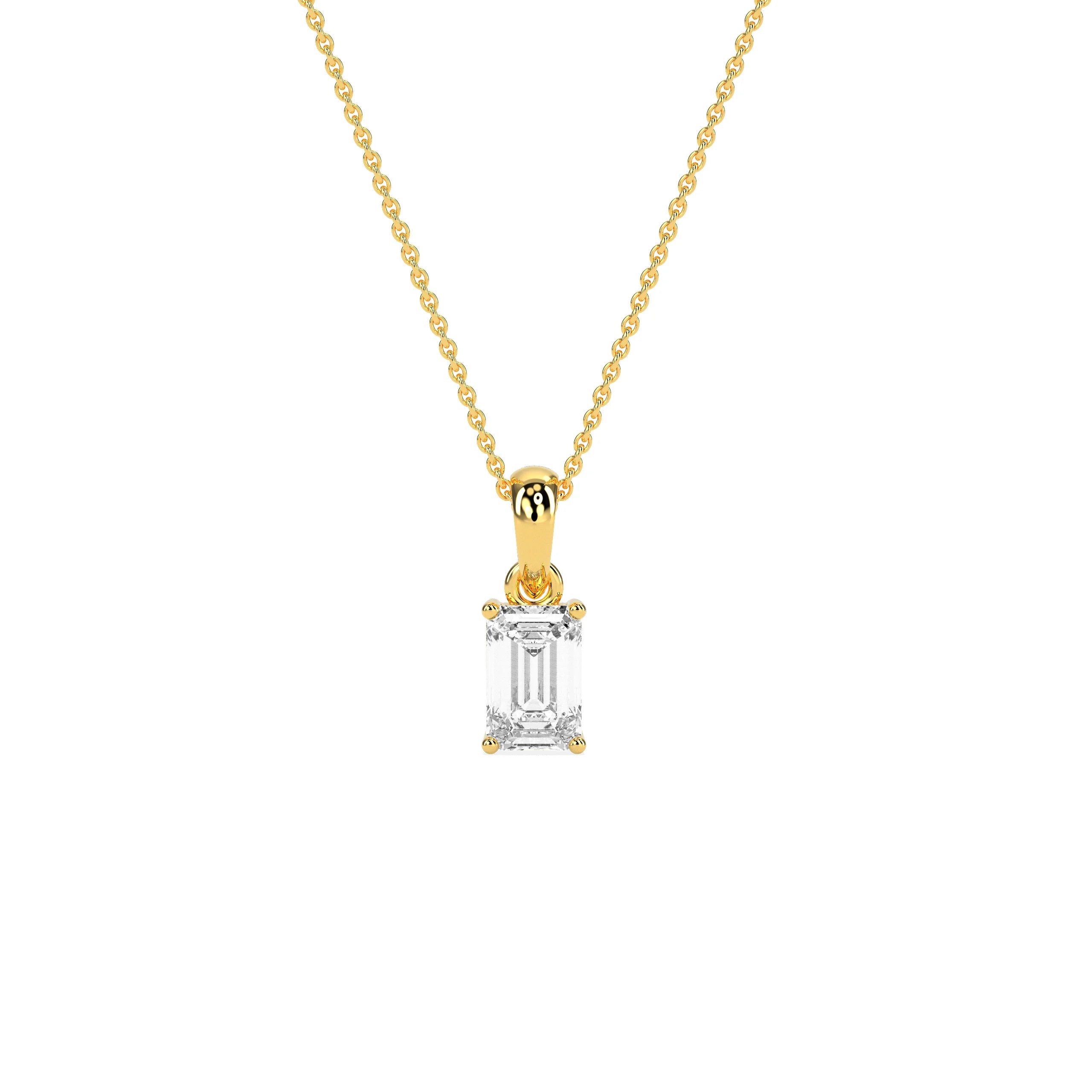 Elegant Solitaire 4-Prong Studded Pendant