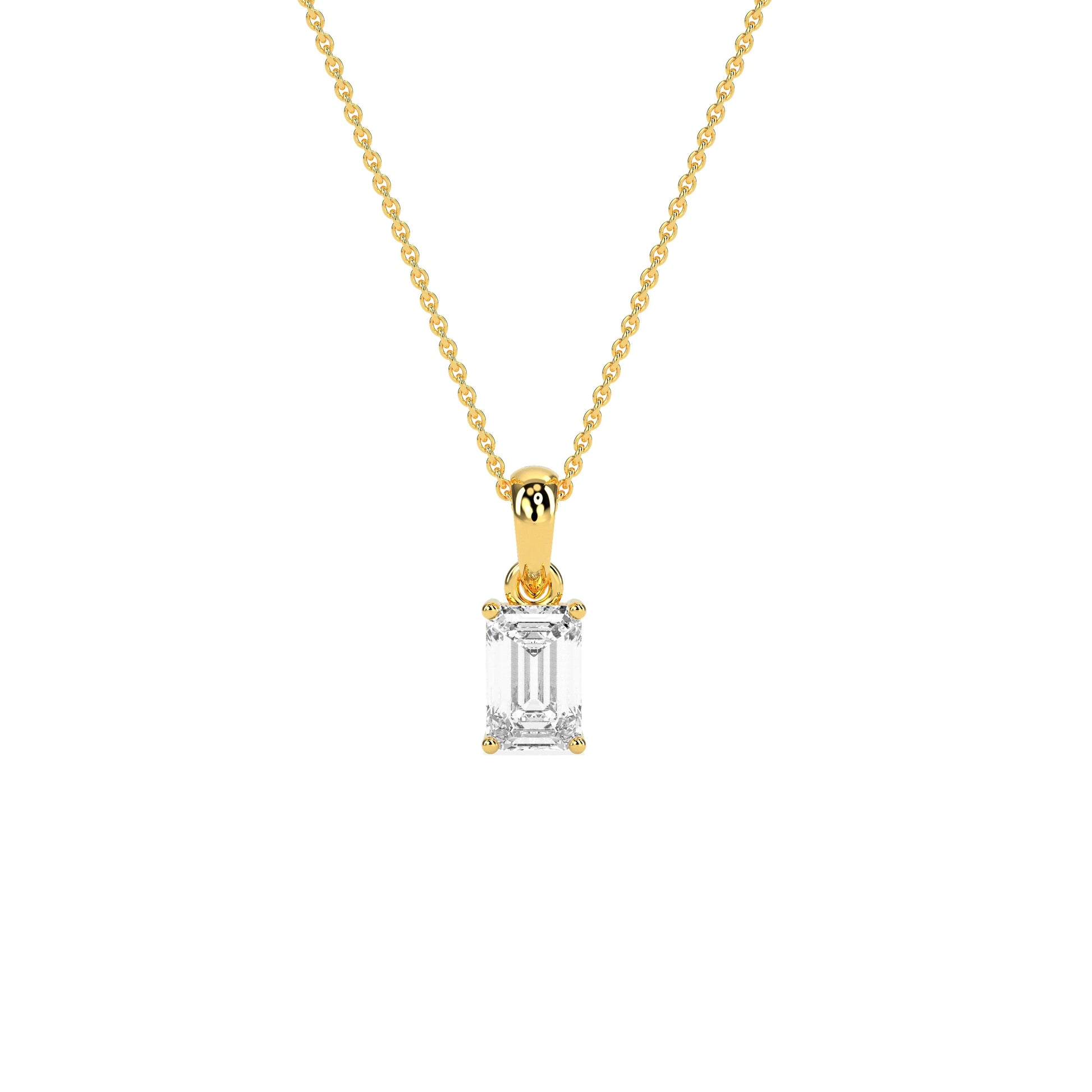 Elegant Solitaire 4-Prong Studded Pendant