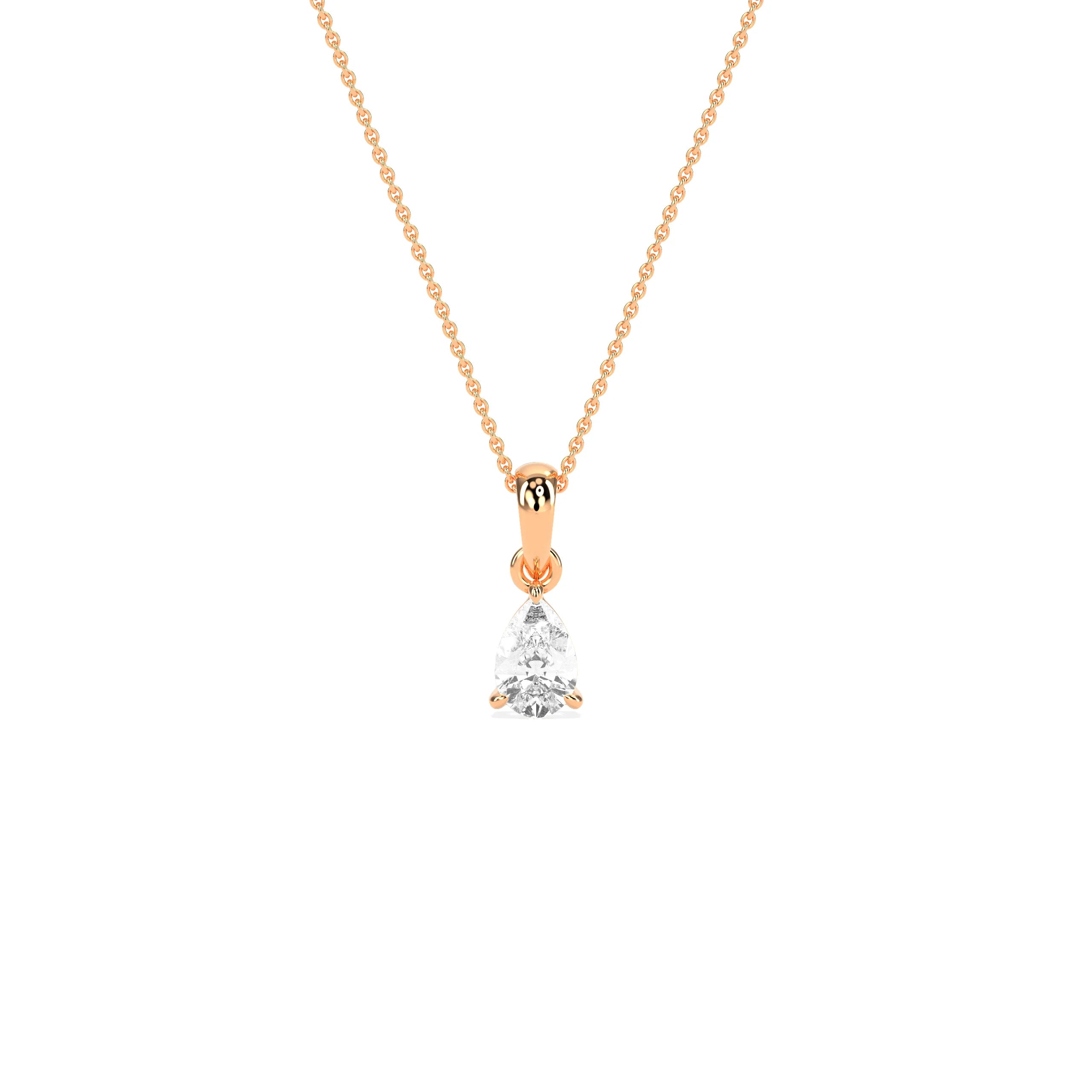 Elegant Solitaire 3-Prong Studded Pendant
