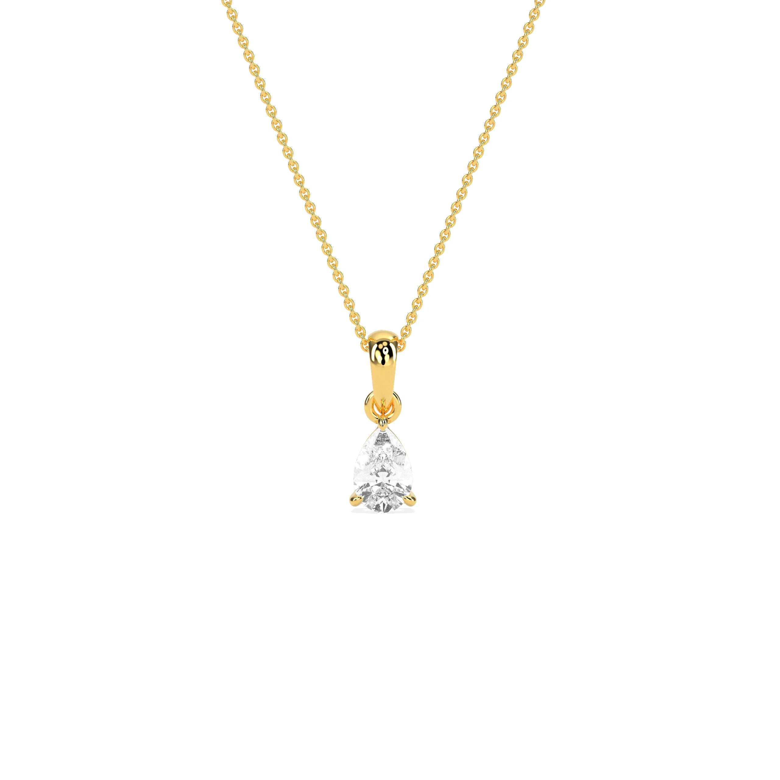 Elegant Solitaire 3-Prong Studded Pendant