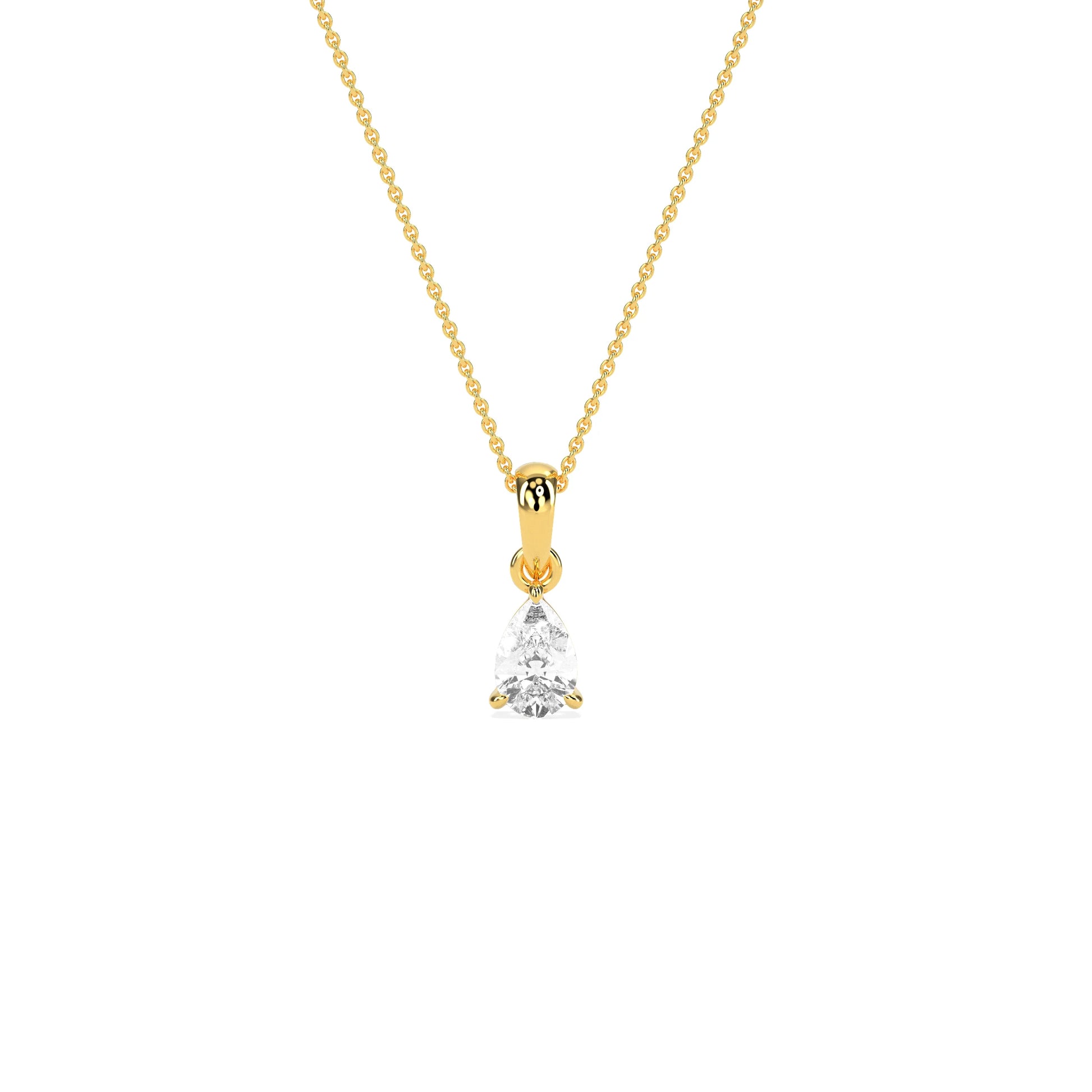 Elegant Solitaire 3-Prong Studded Pendant