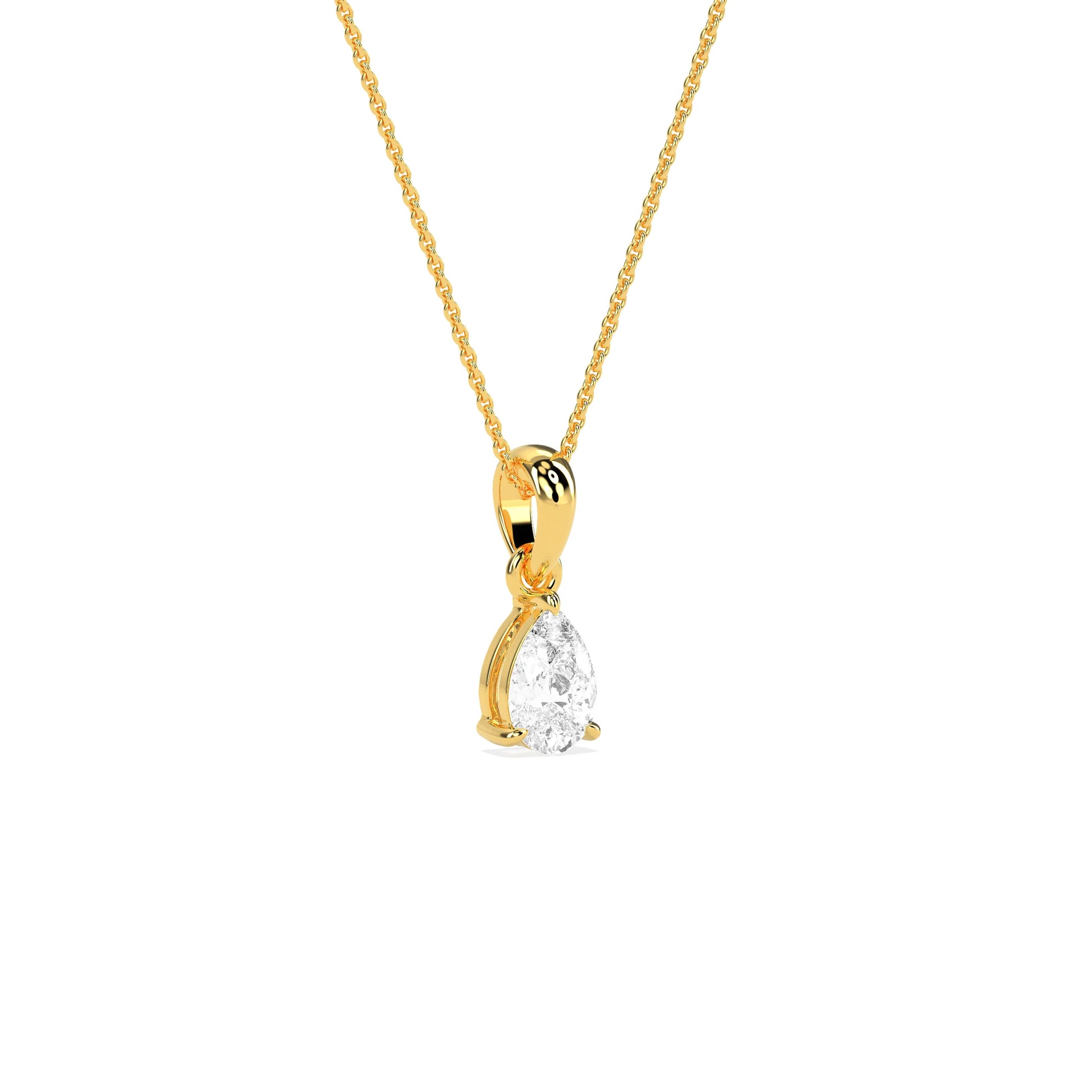 Elegant Solitaire 3-Prong Studded Pendant