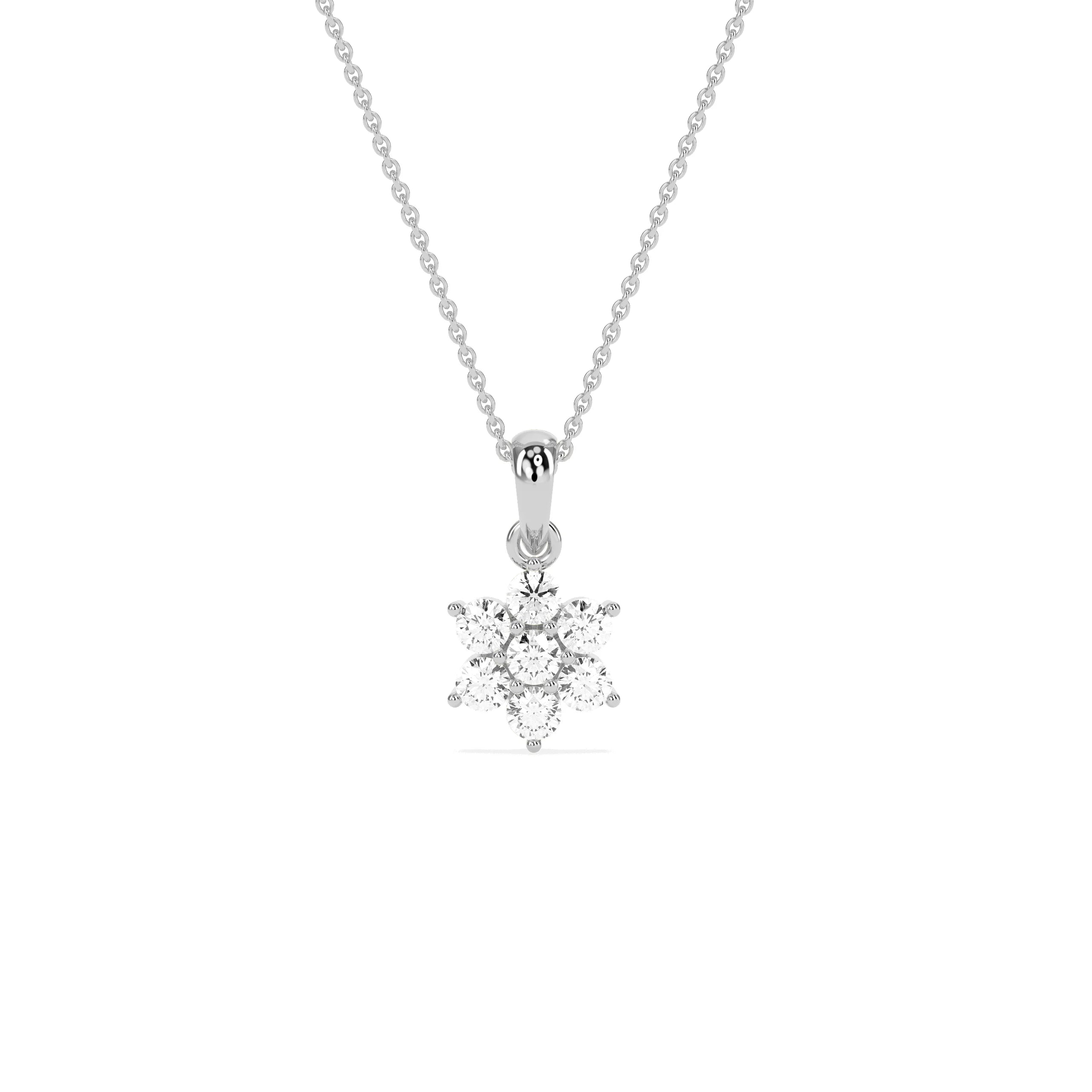 Flower Cluster Diamond Pendant