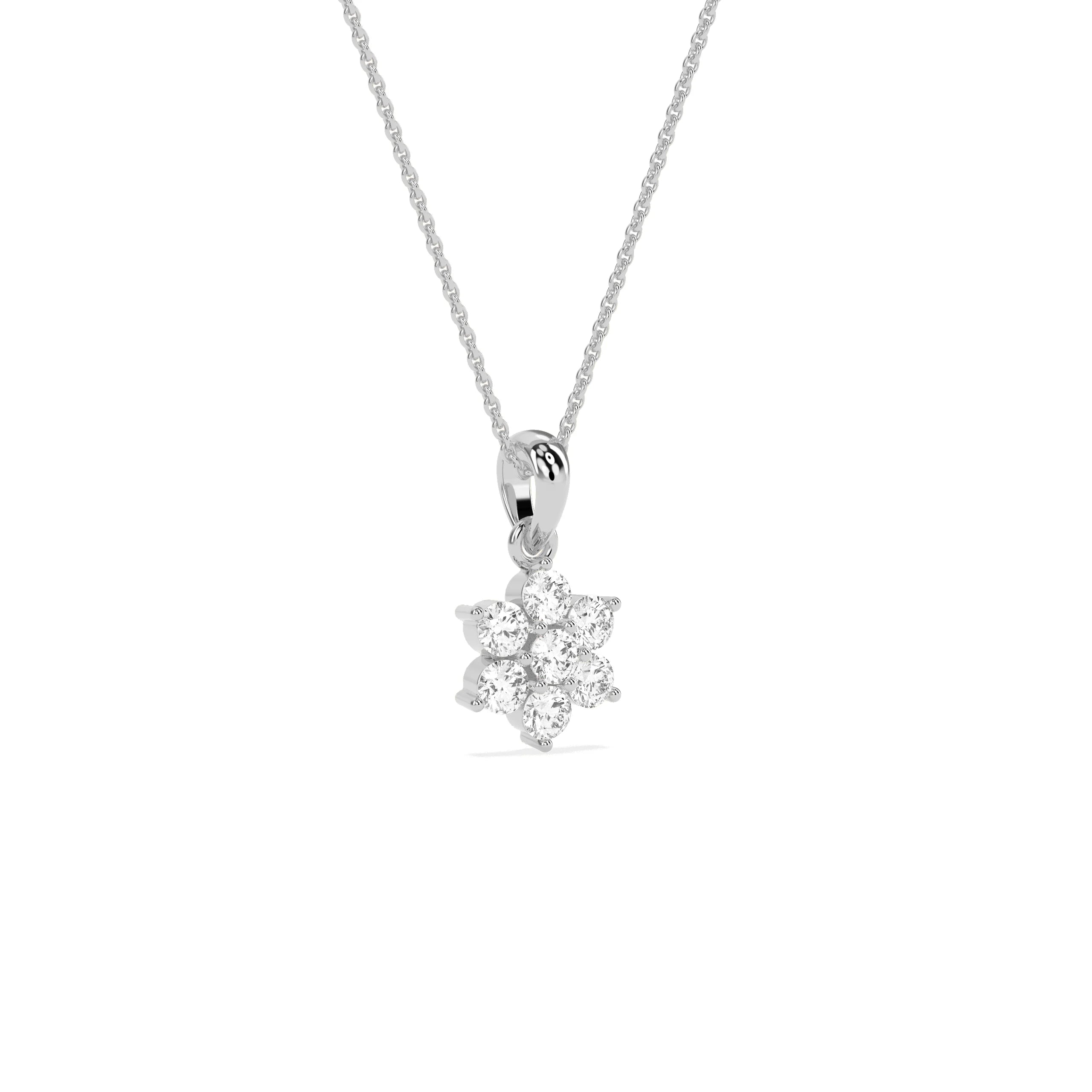 Flower Cluster Diamond Pendant