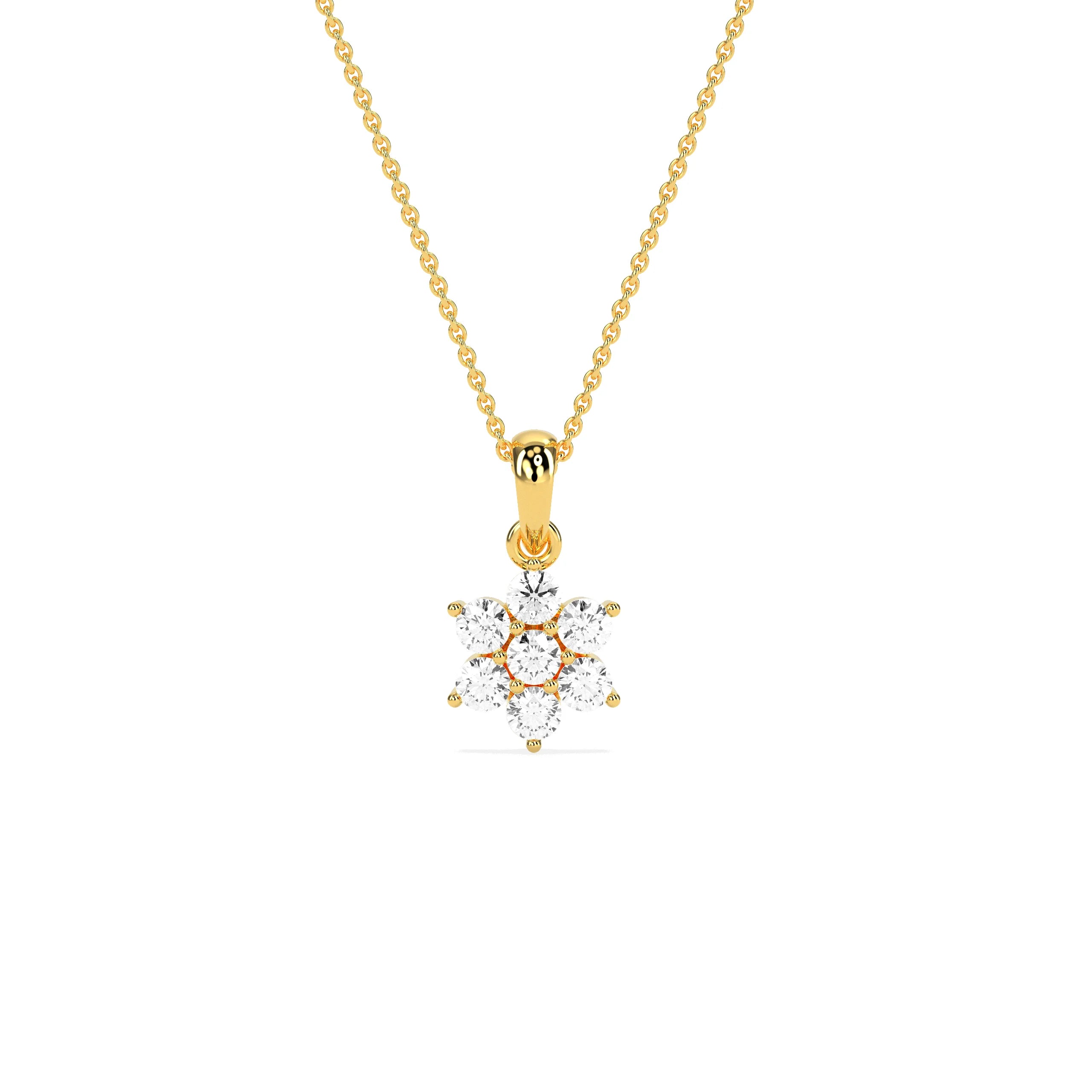 Flower Cluster Diamond Pendant
