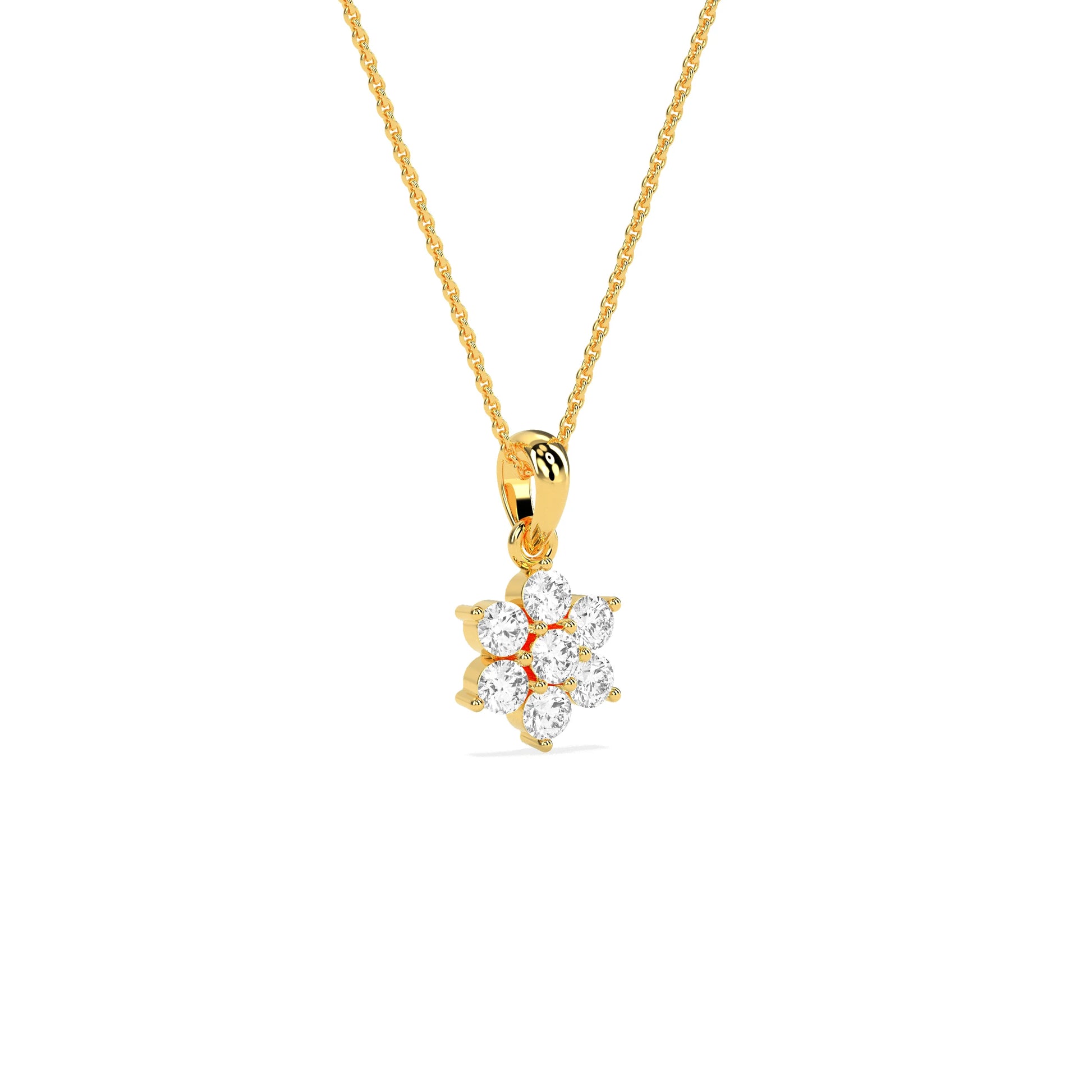 Flower Cluster Diamond Pendant