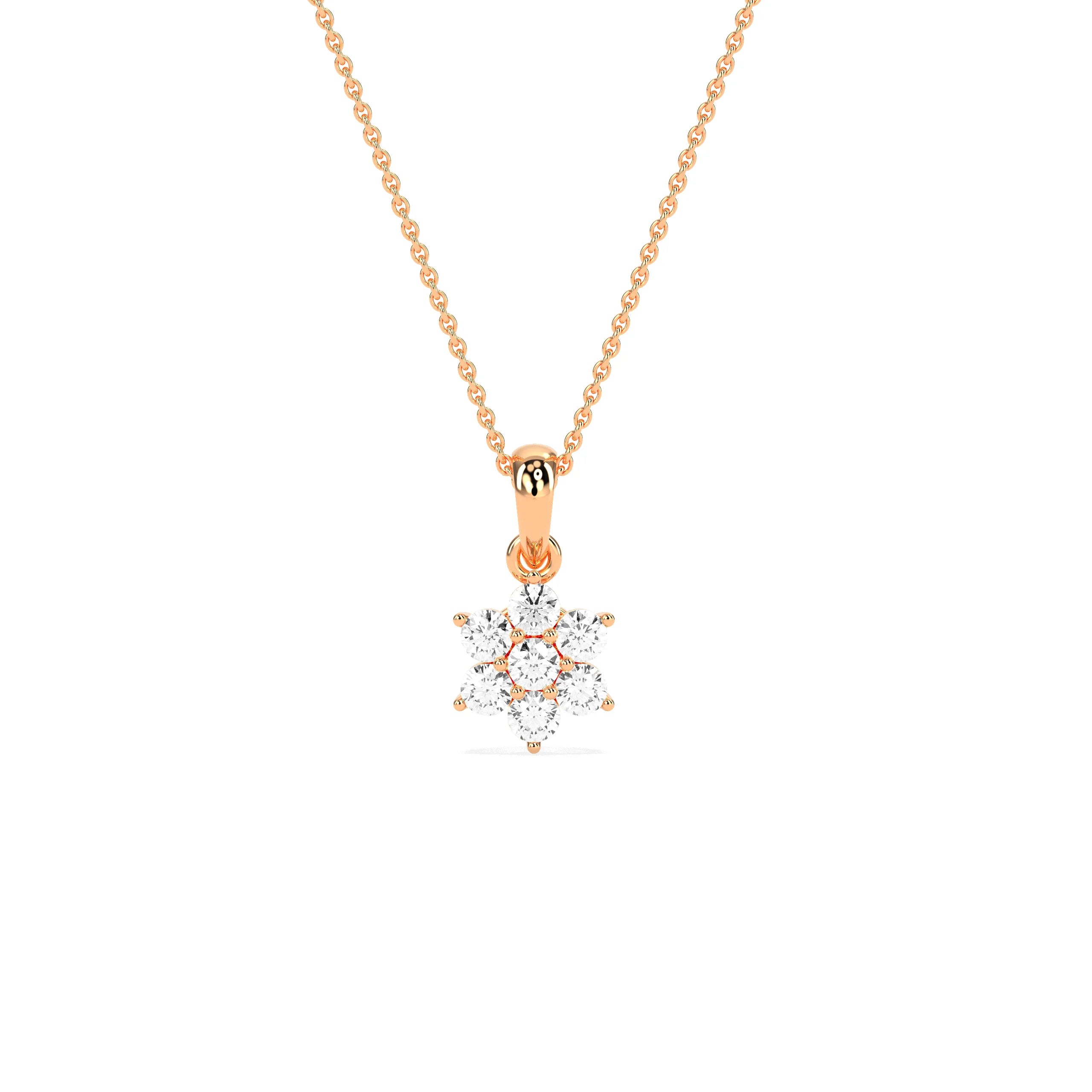 Flower Cluster Rounded Diamond Pendant
