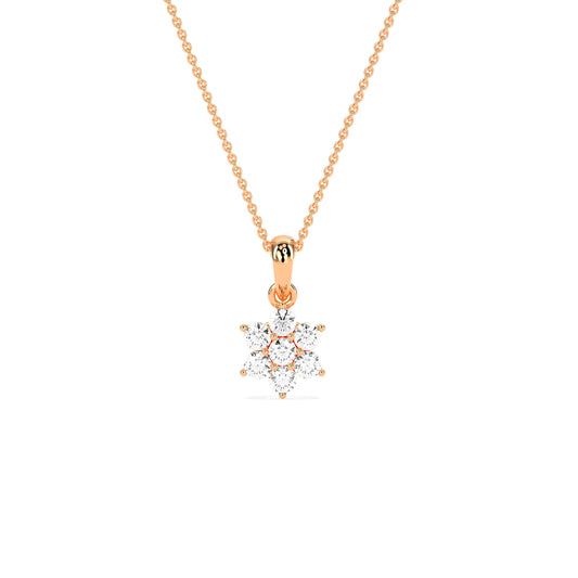 Flower Cluster Rounded Diamond Pendant