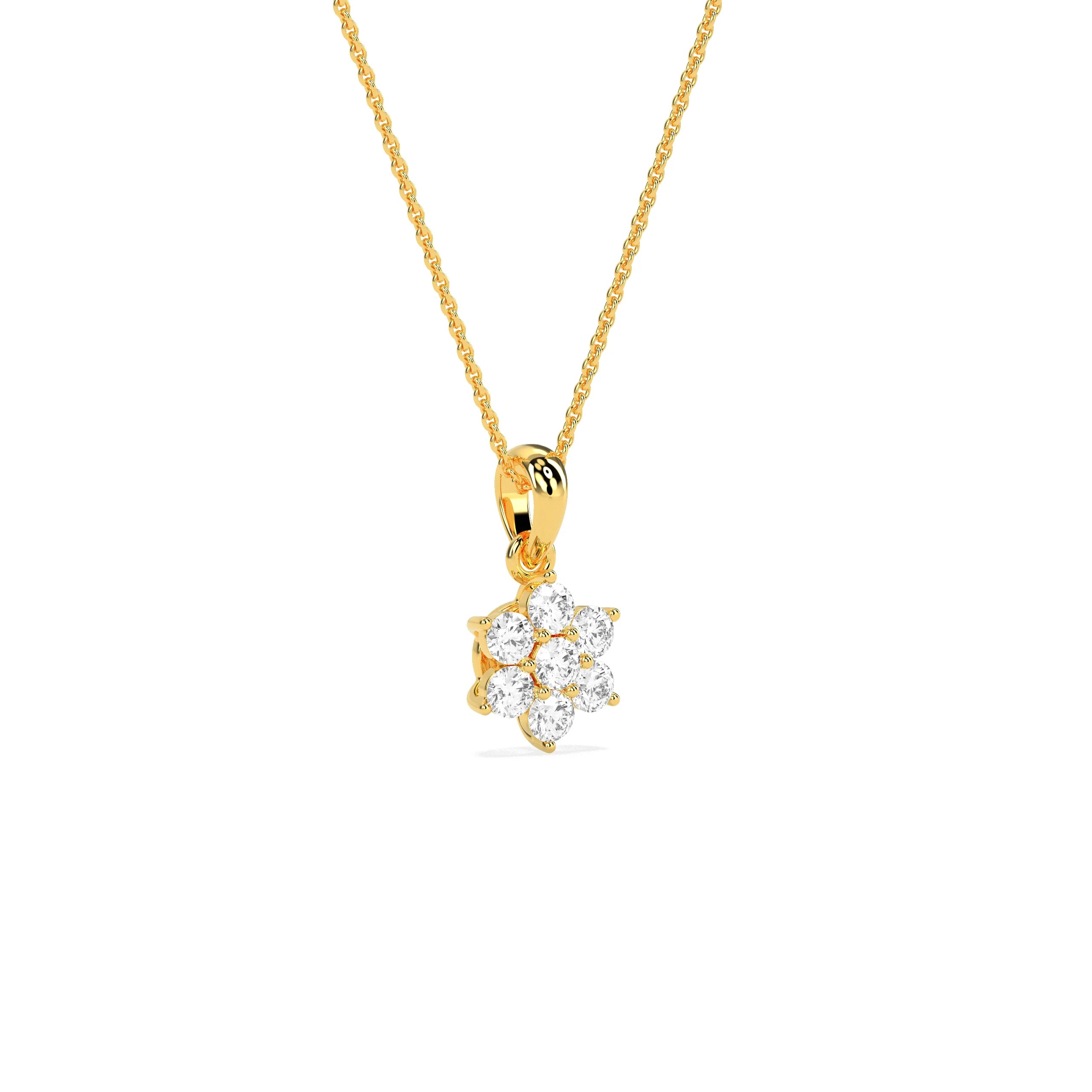 Flower Cluster Rounded Diamond Pendant