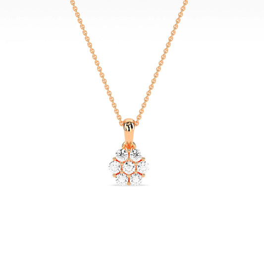 Elegant Cluster Diamond Studded Pendant