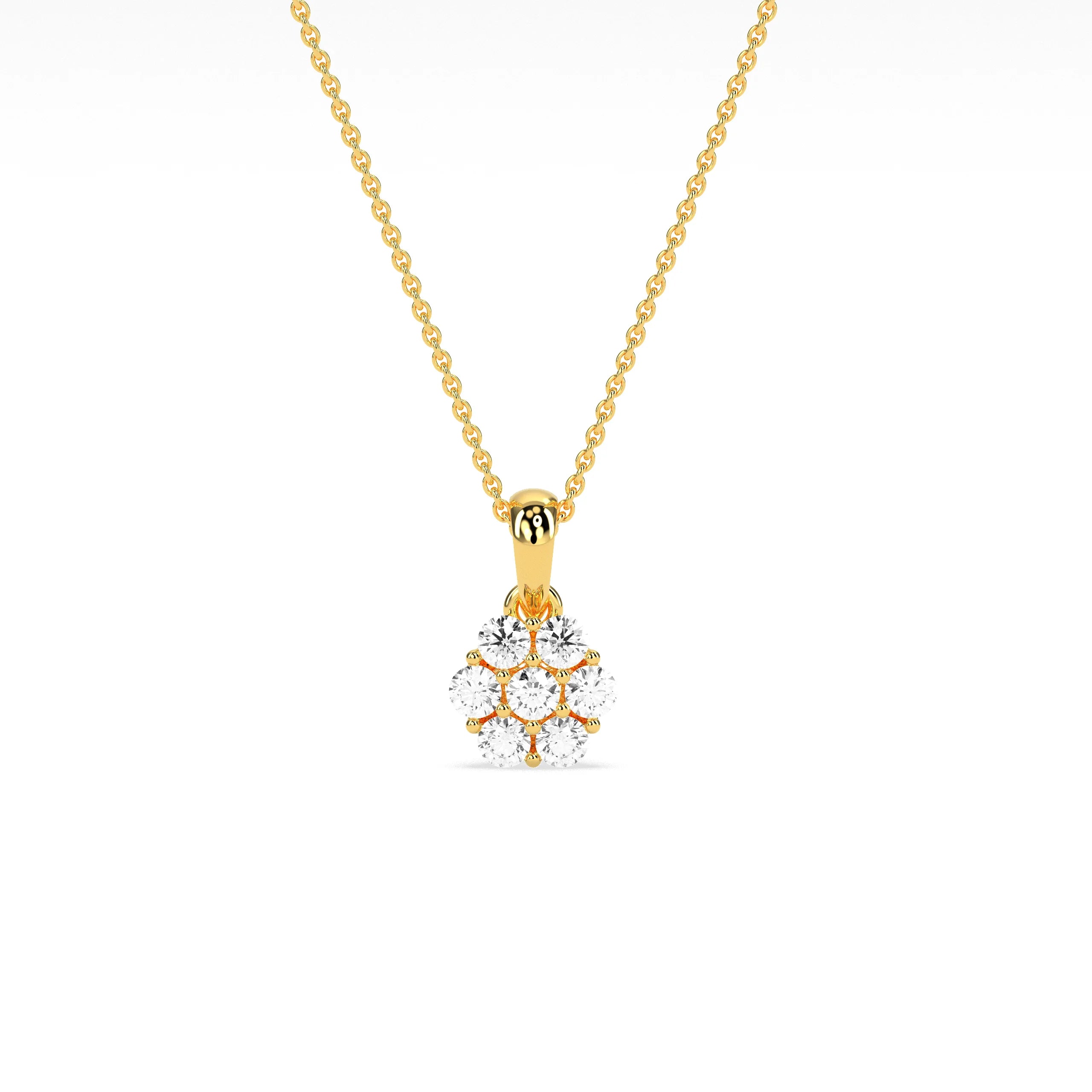 Elegant Cluster Diamond Studded Pendant