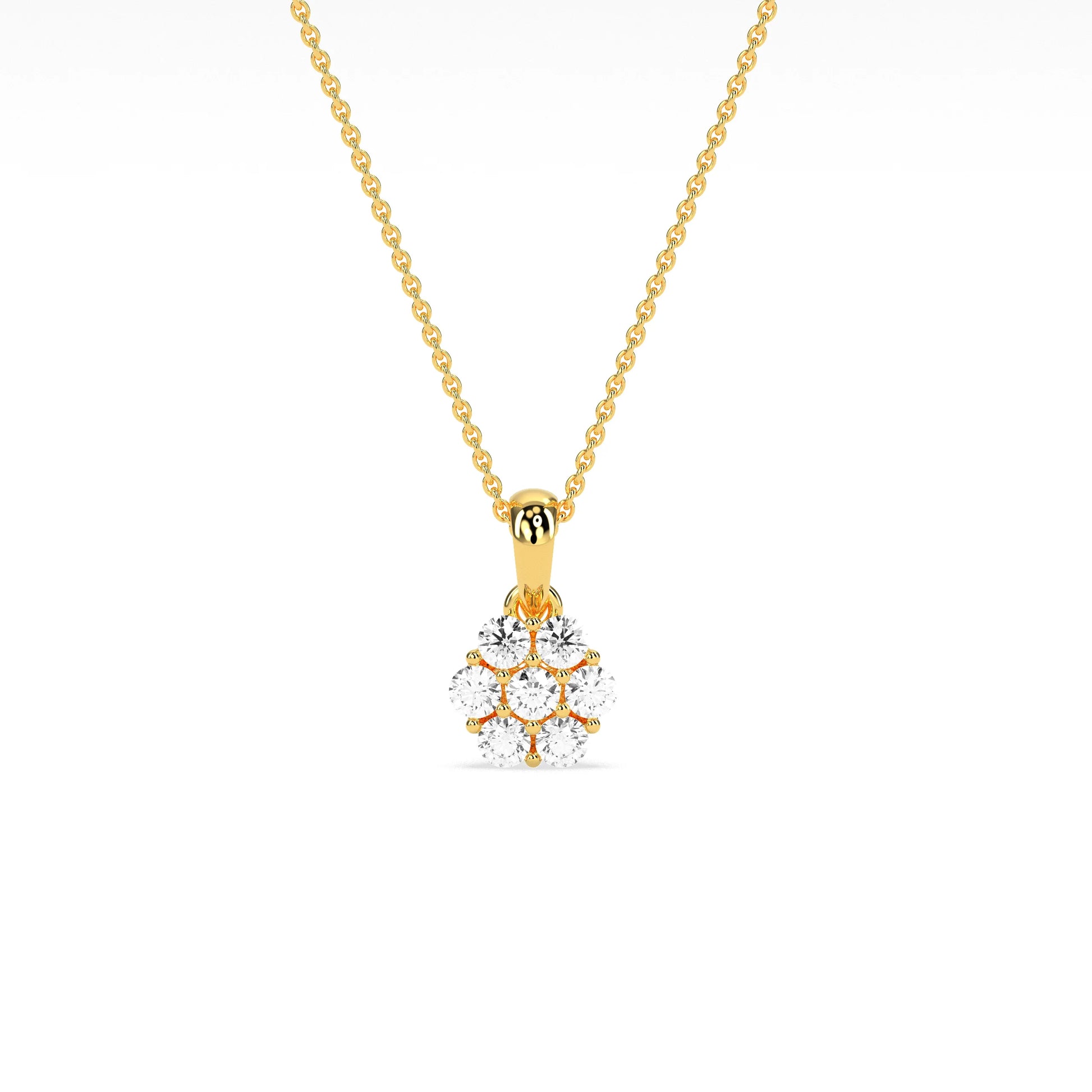 Elegant Cluster Diamond Studded Pendant