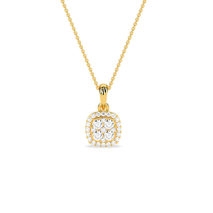 Elegant Square Cluster Diamond Pendant