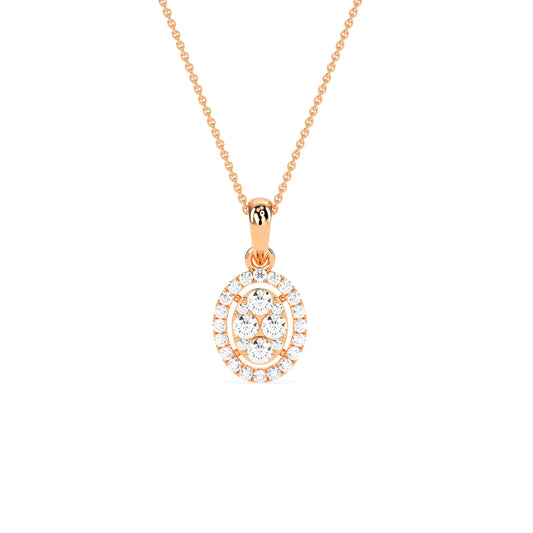 Stunning Oval Cluster Diamond Beauty Pendant