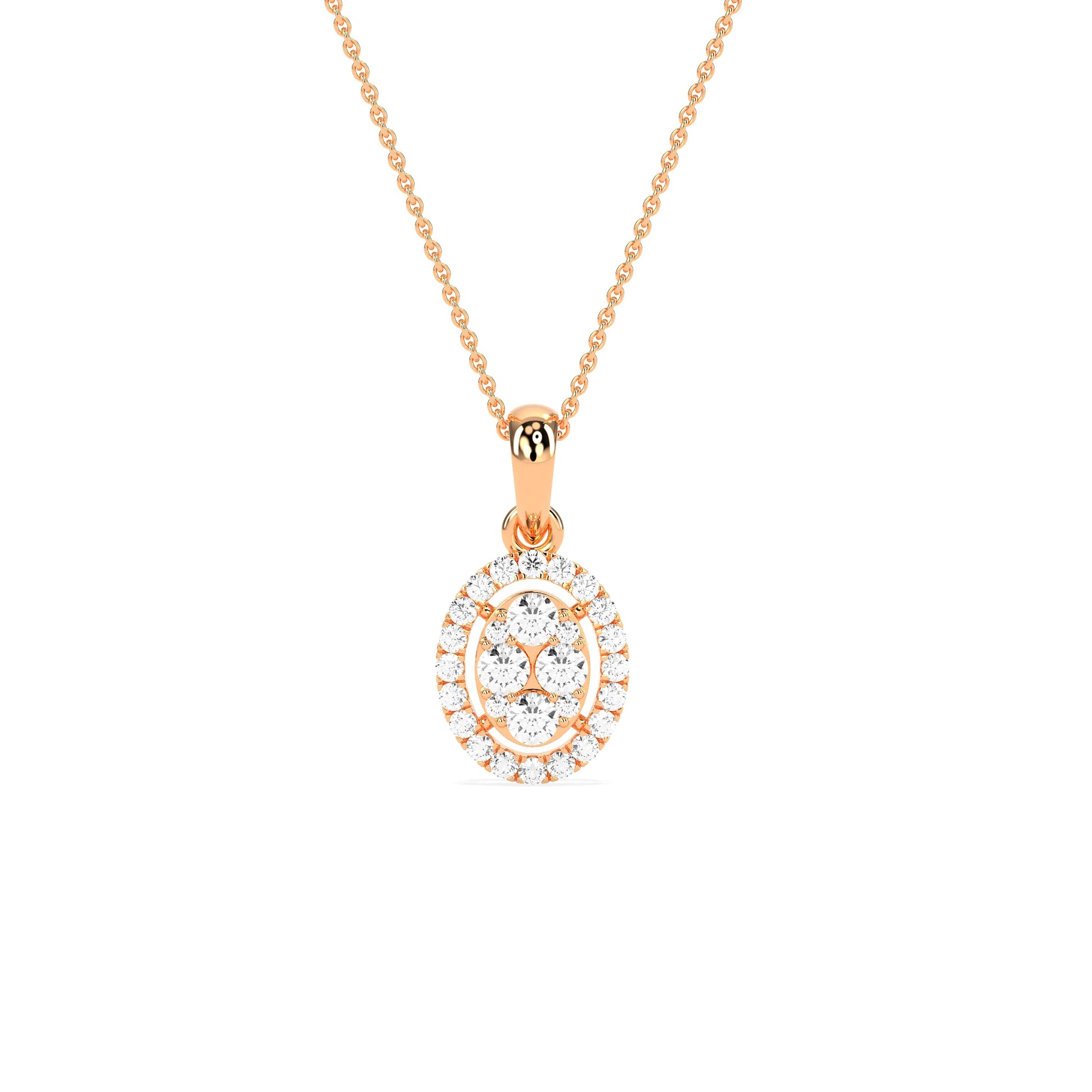 Stunning Oval Cluster Diamond Beauty Pendant