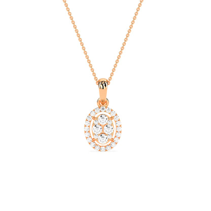 Stunning Oval Cluster Diamond Beauty Pendant