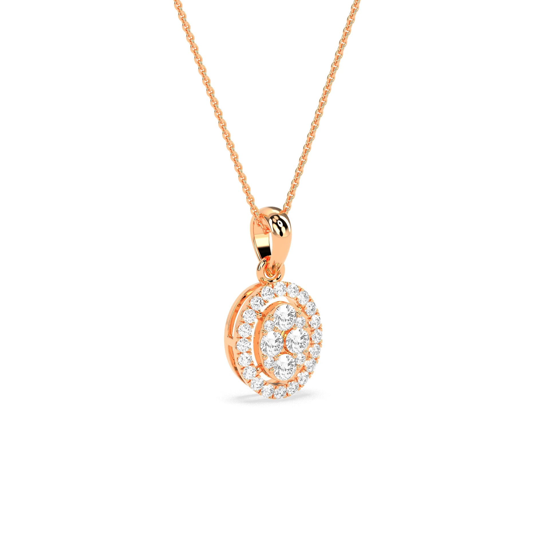 Stunning Oval Cluster Diamond Beauty Pendant