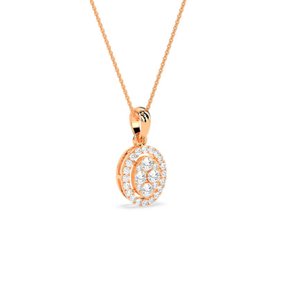 Stunning Oval Cluster Diamond Beauty Pendant