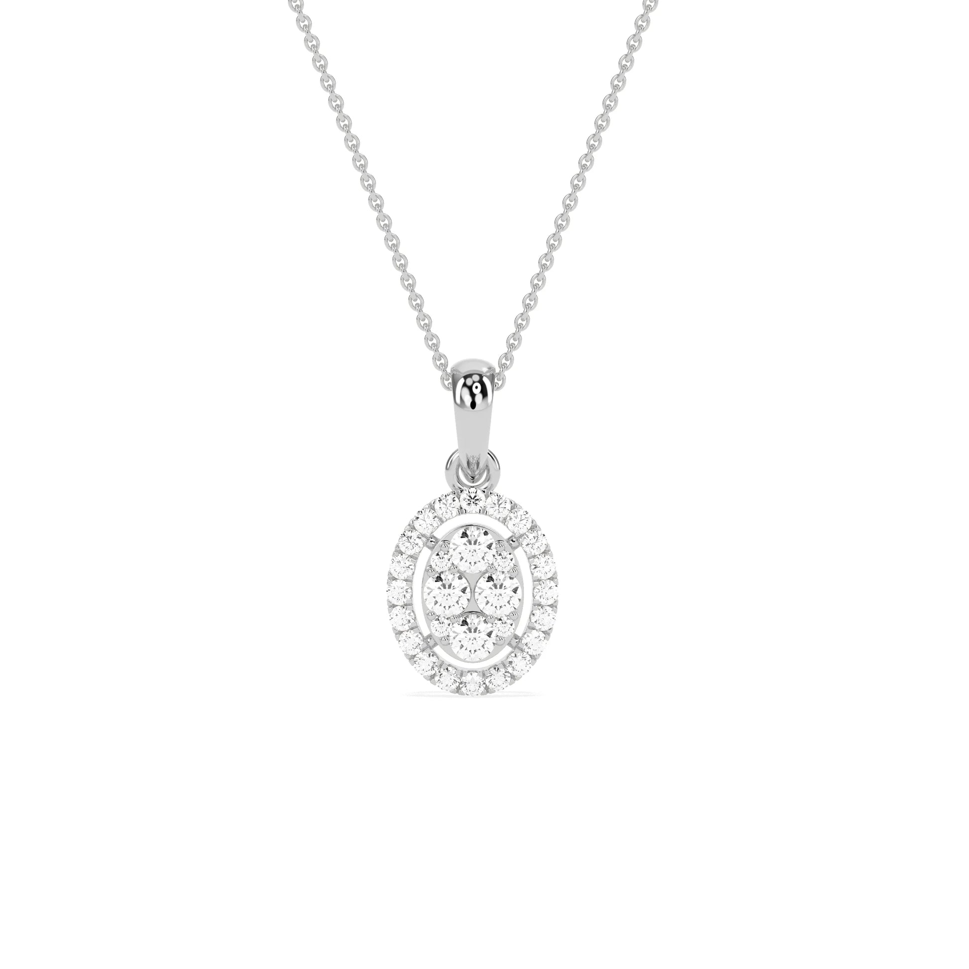 Stunning Oval Cluster Diamond Beauty Pendant