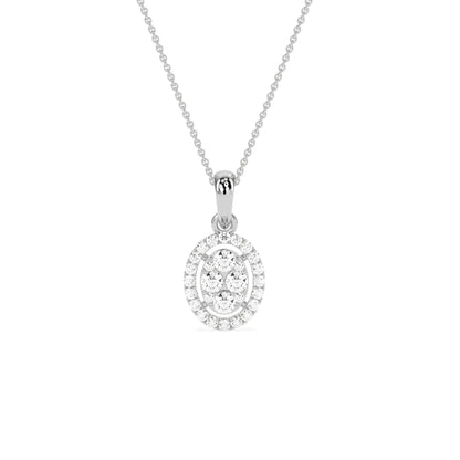 Stunning Oval Cluster Diamond Beauty Pendant
