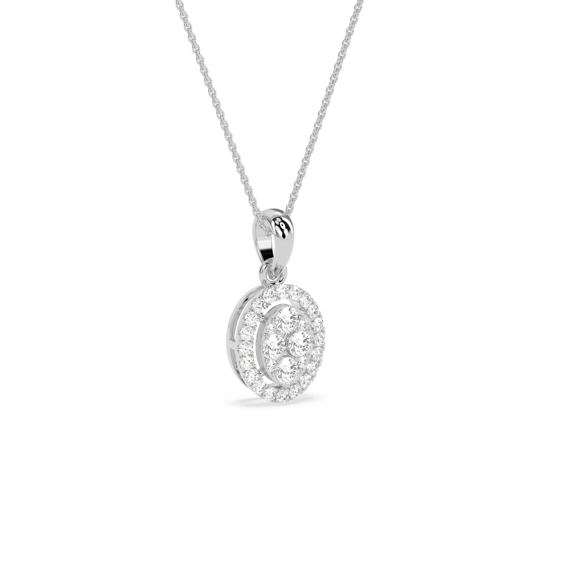 Stunning Oval Cluster Diamond Beauty Pendant