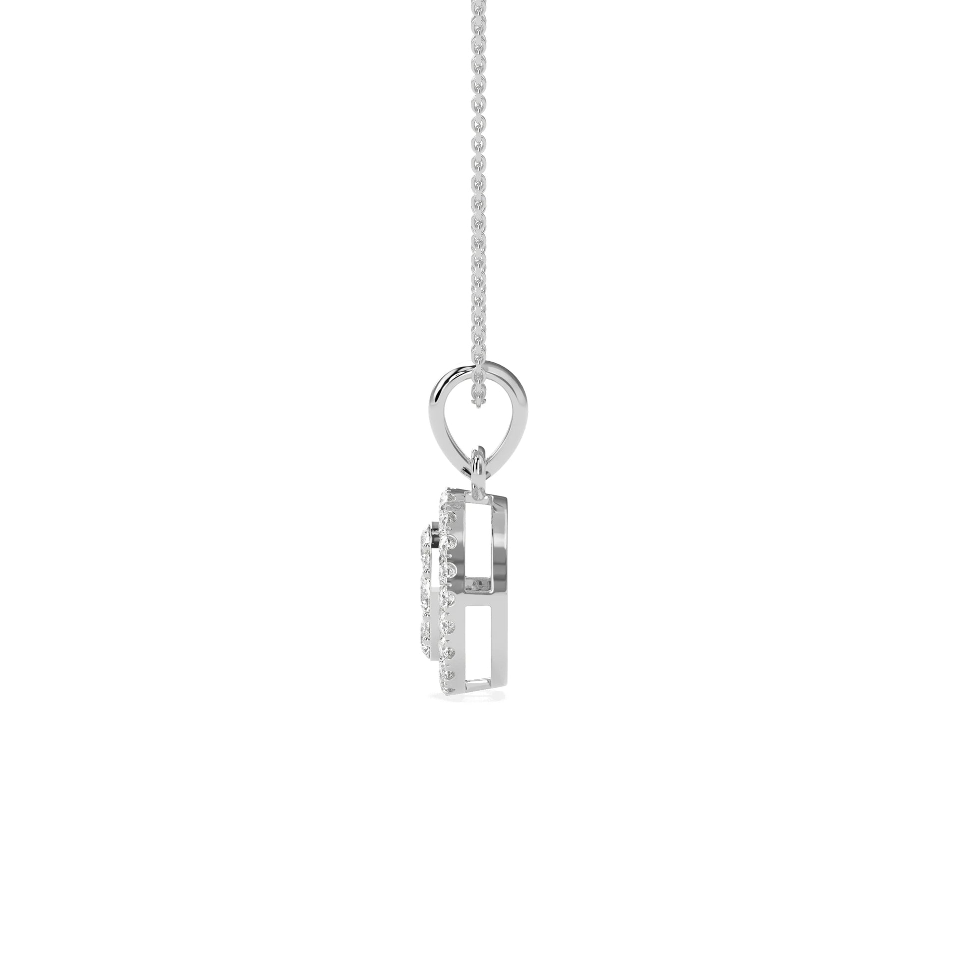 Stunning Oval Cluster Diamond Beauty Pendant