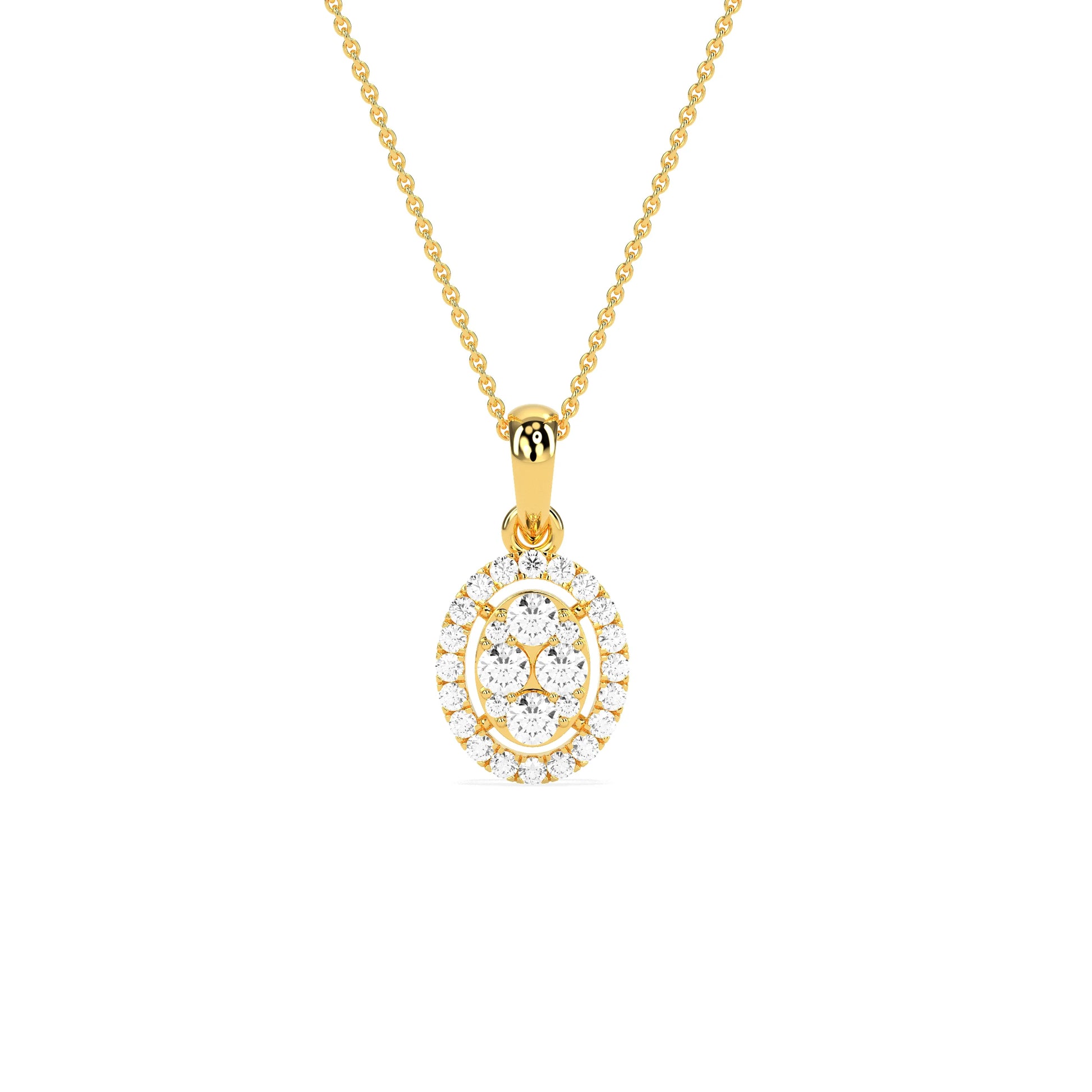 Stunning Oval Cluster Diamond Beauty Pendant