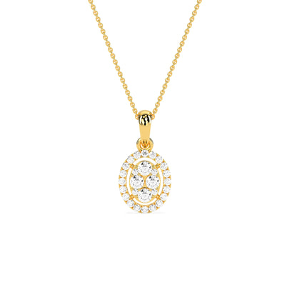 Stunning Oval Cluster Diamond Beauty Pendant