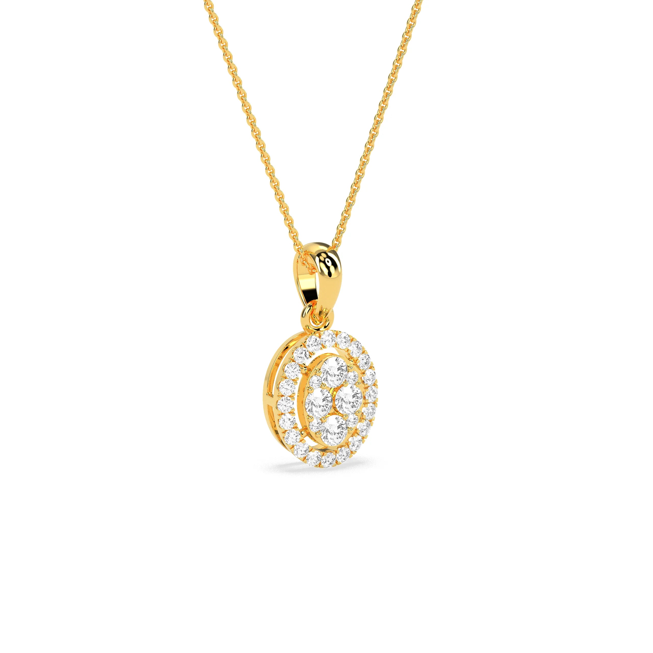 Stunning Oval Cluster Diamond Beauty Pendant