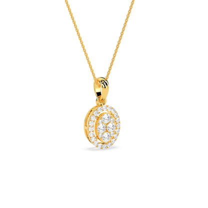 Stunning Oval Cluster Diamond Beauty Pendant
