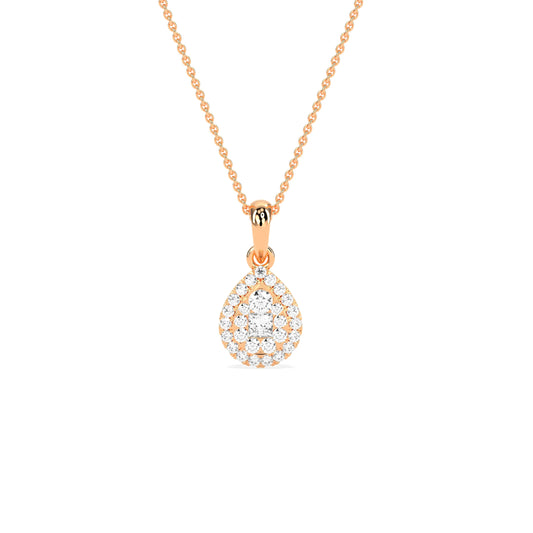 Stunning Pear Shaped Cluster Designed Diamond Pendant
