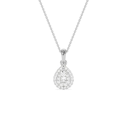 Stunning Pear Shaped Cluster Designed Diamond Pendant