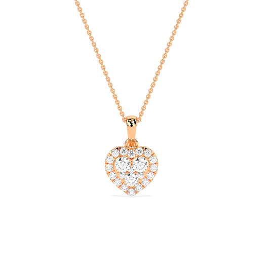 Stunning Heart Shaped Round Diamond Pendant